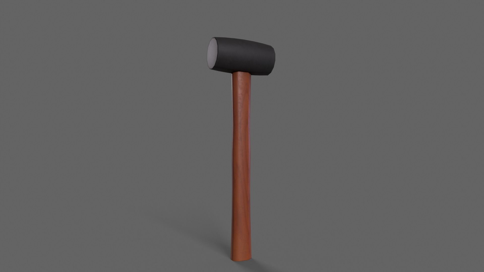 PBR Rubber Mallet Hammer Wood2 Low-poly 3D model_2