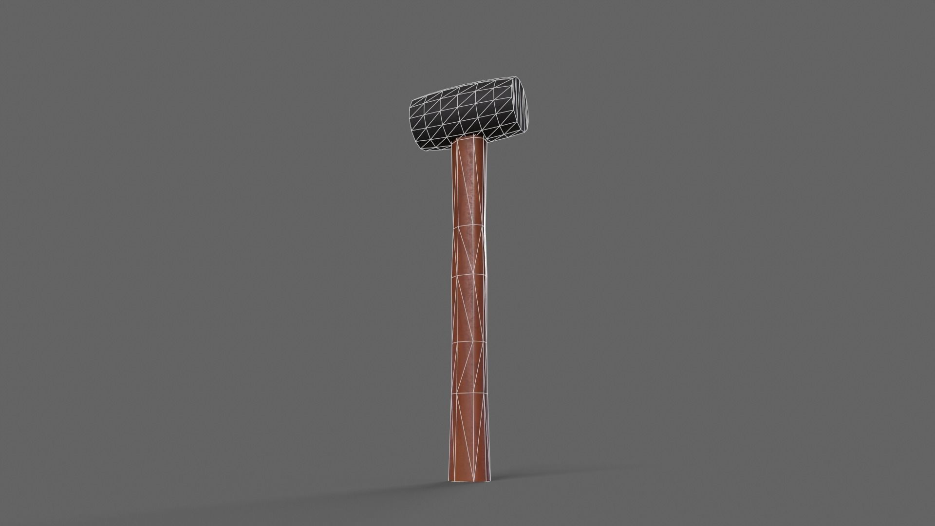 PBR Rubber Mallet Hammer Wood2 Low-poly 3D model_5