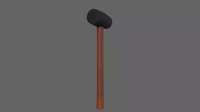 PBR Rubber Mallet Hammer Wood2 Low-poly 3D model