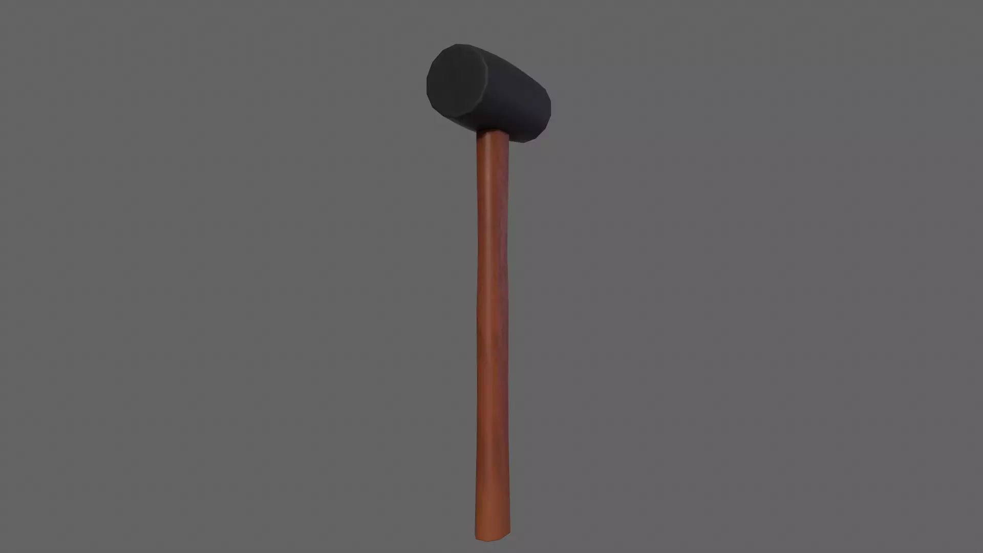 PBR Rubber Mallet Hammer Wood2 Low-poly 3D model_0