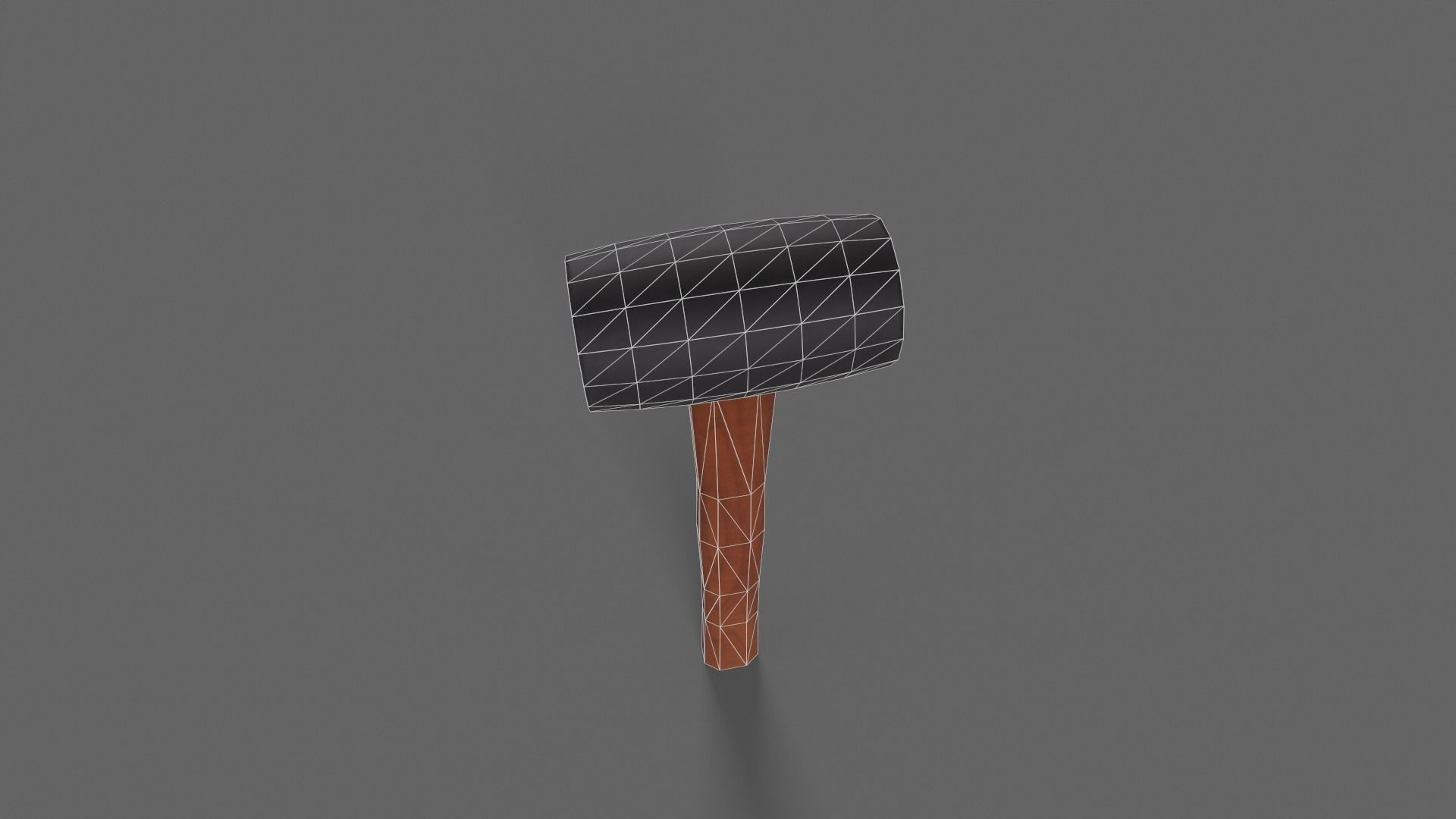 PBR Rubber Mallet Hammer Wood2 Low-poly 3D model_7