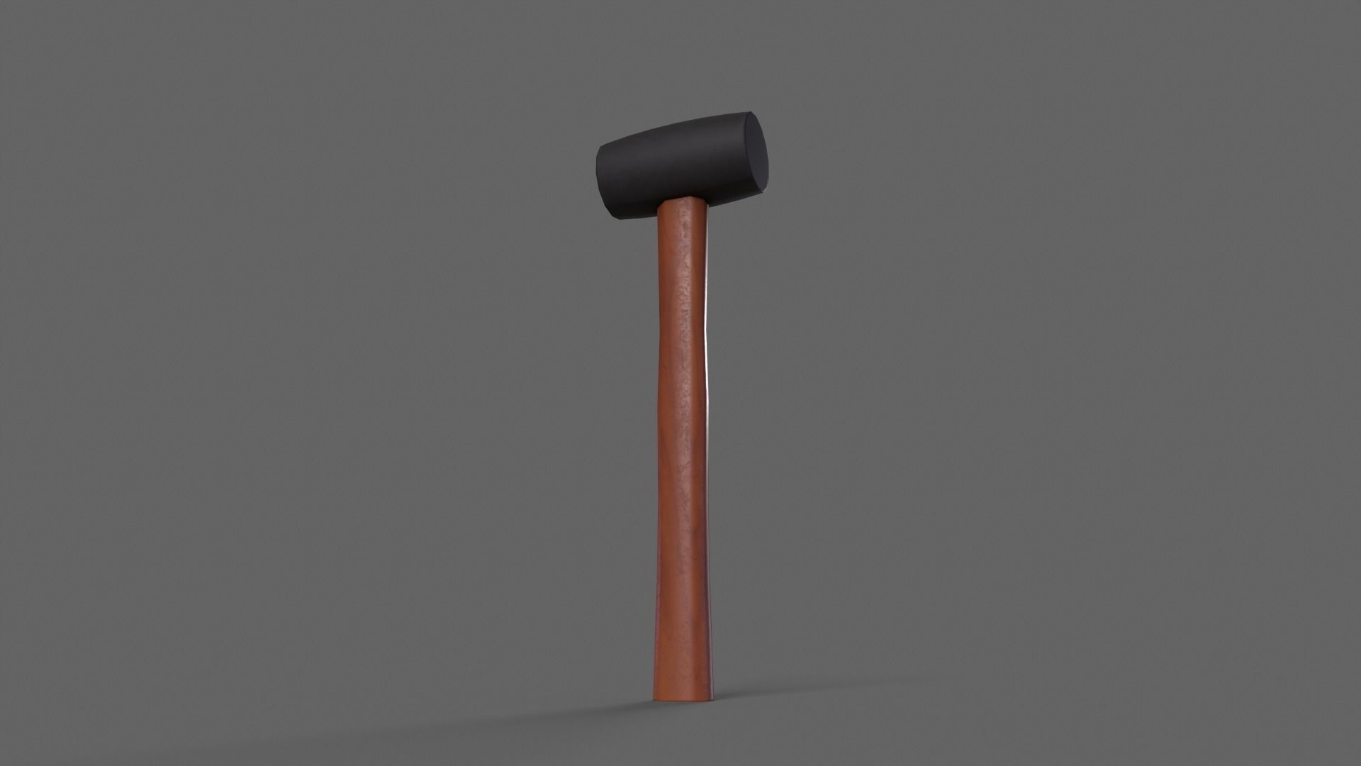 PBR Rubber Mallet Hammer Wood2 Low-poly 3D model_4