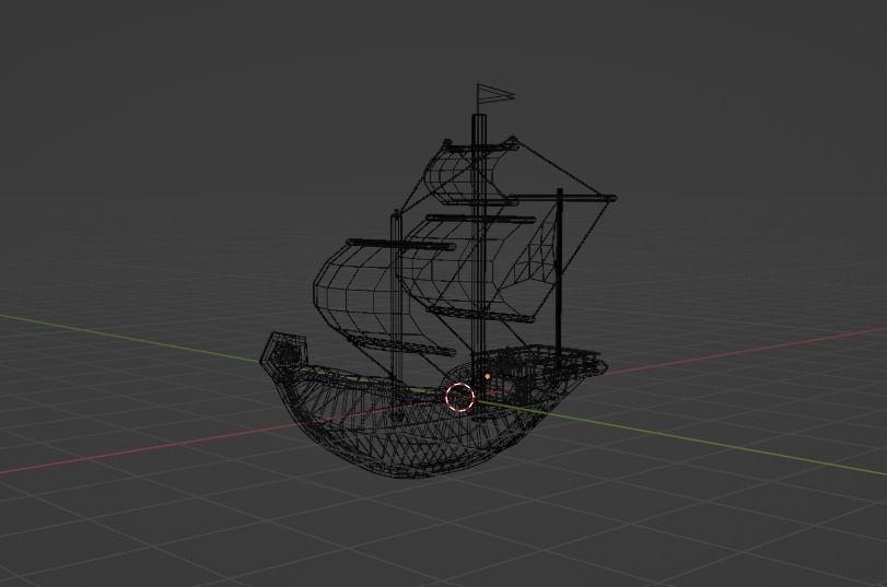 Low poly Pirate ship Low-poly 3D model_4