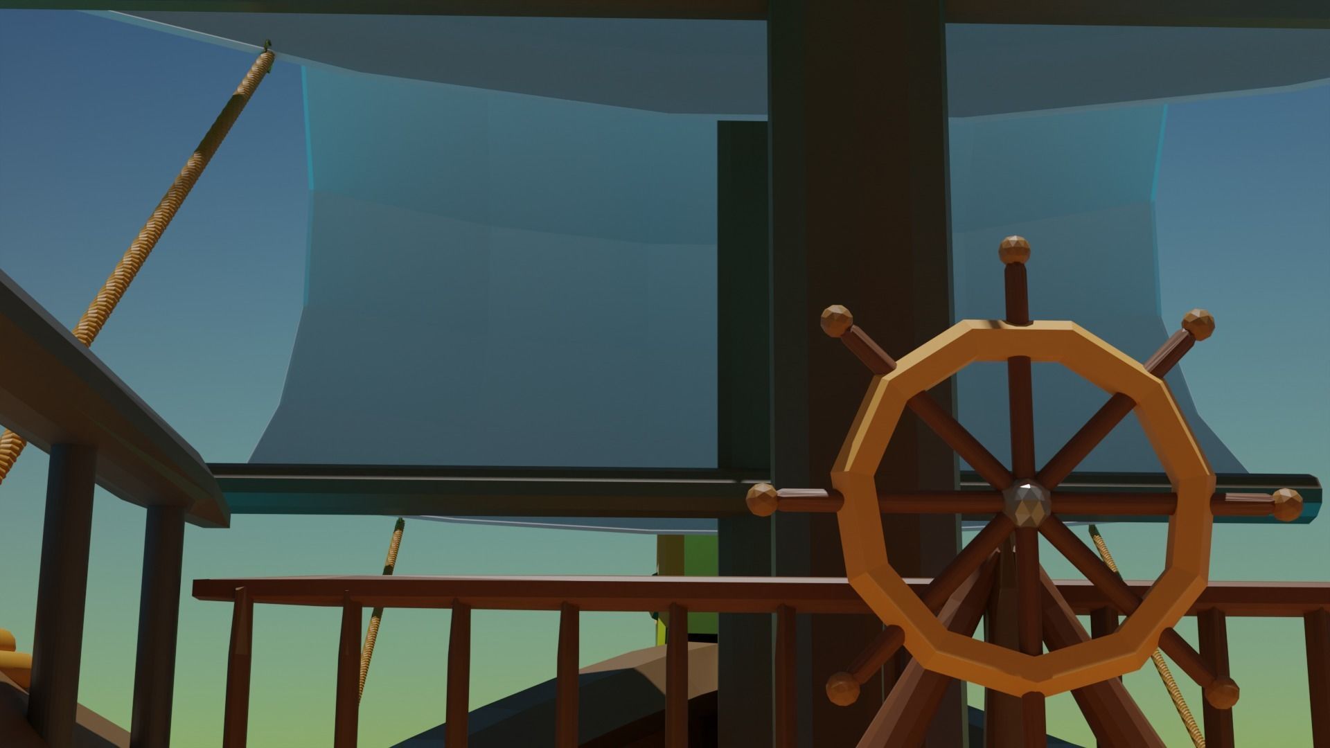 Low poly Pirate ship Low-poly 3D model_1
