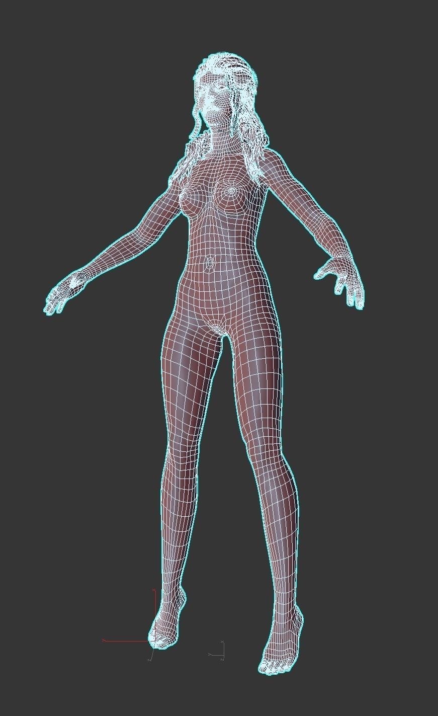 Beautiful elven wizard Low-poly 3D model_13