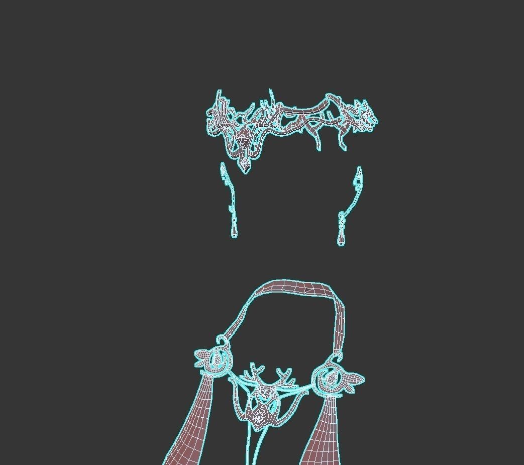 Beautiful elven wizard Low-poly 3D model_14