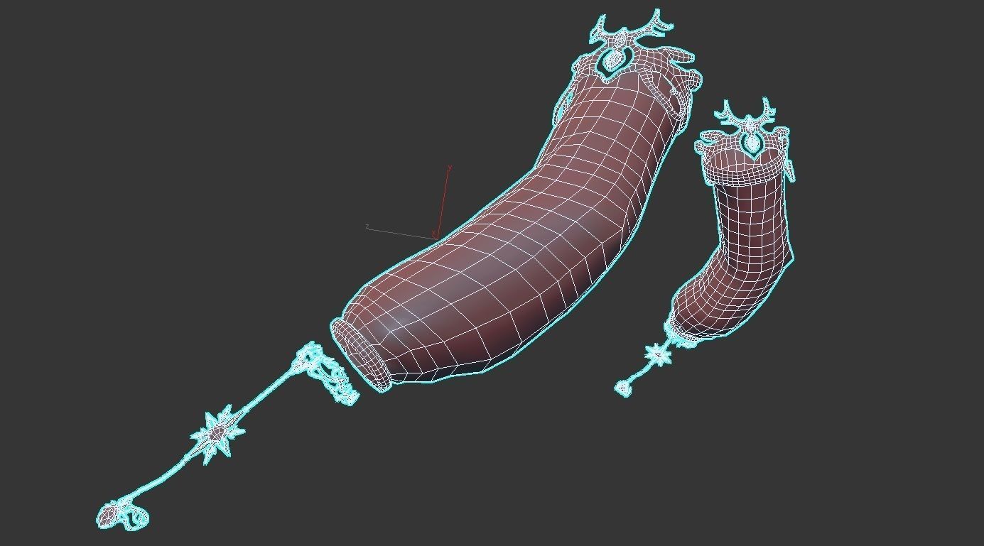 Beautiful elven wizard Low-poly 3D model_17