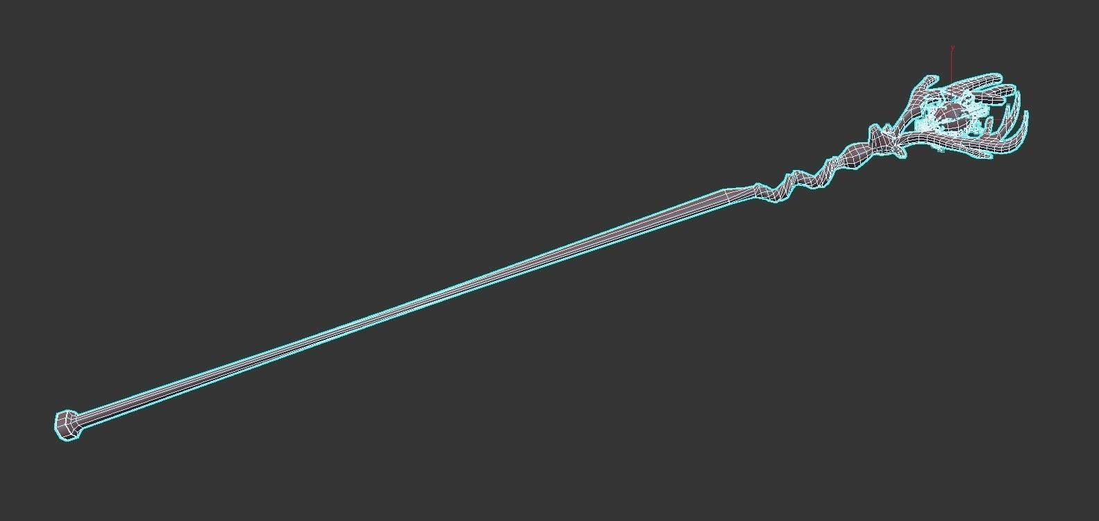 Beautiful elven wizard Low-poly 3D model_19