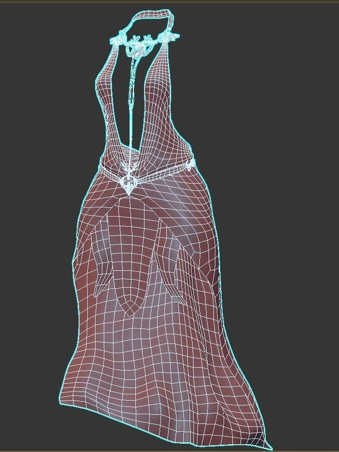 Beautiful elven wizard Low-poly 3D model_15