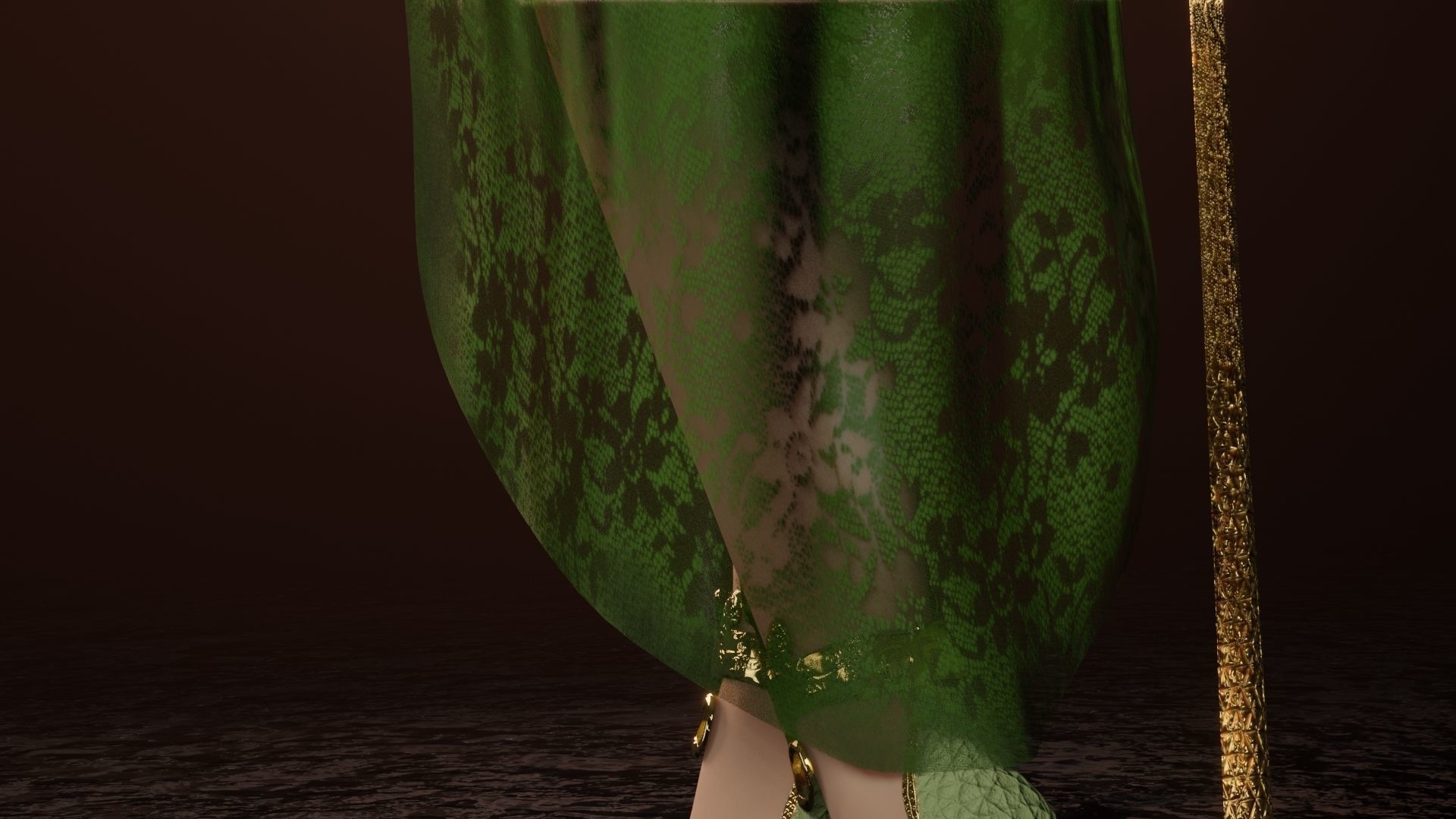 Beautiful elven wizard Low-poly 3D model_8