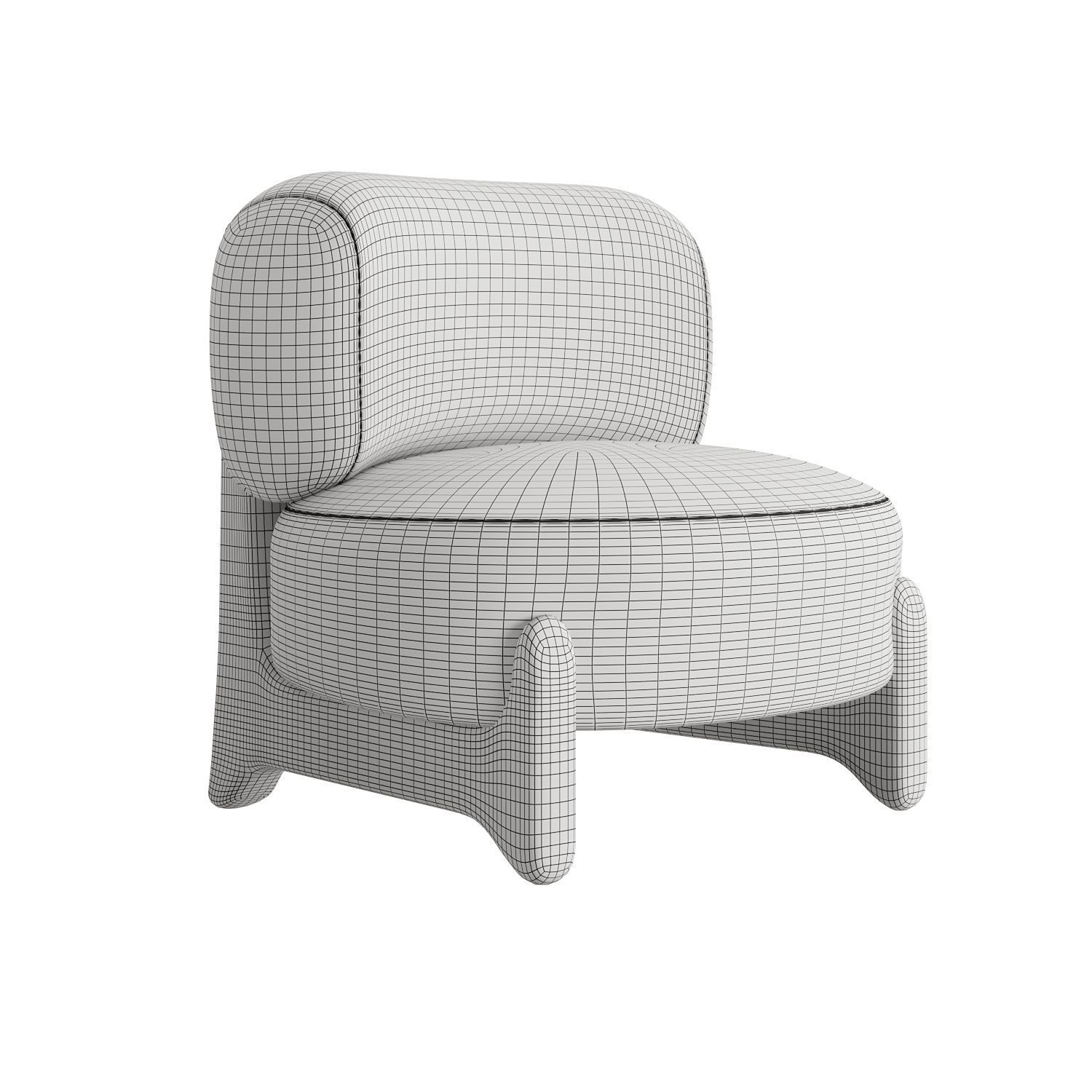 Tobo Armchair  Low-poly 3D model_13