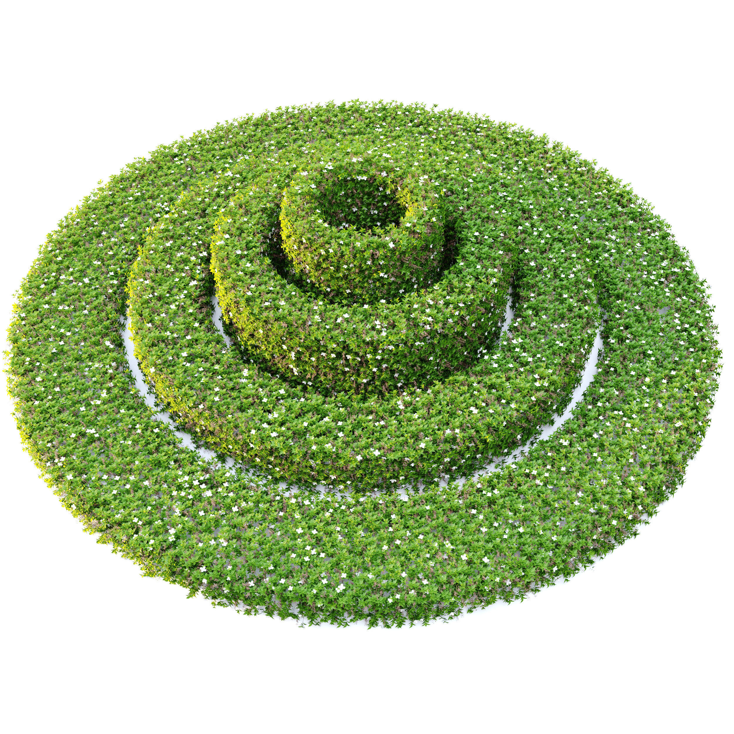 Topiary hedge bushes 3D model_3