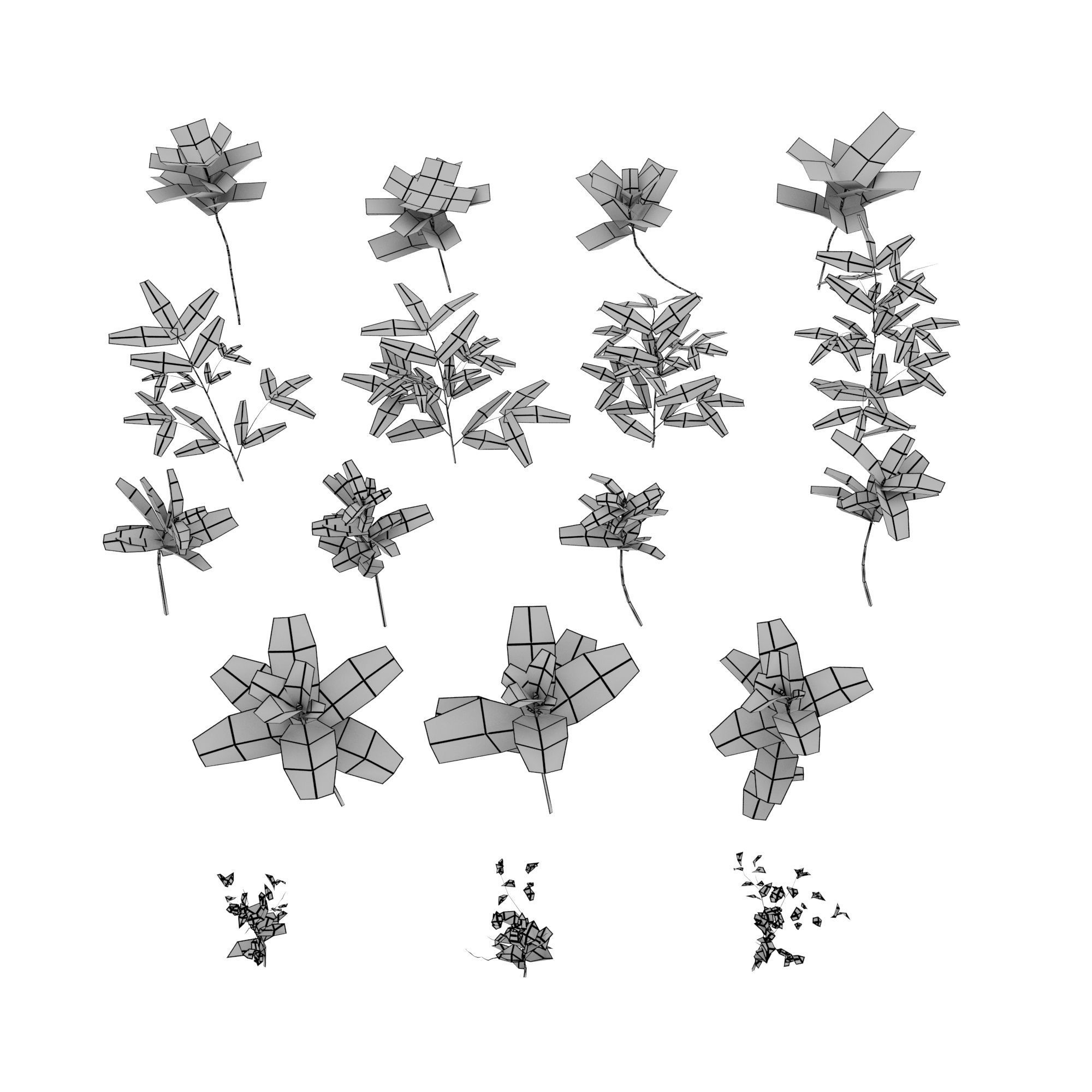 Topiary hedge bushes 3D model_6