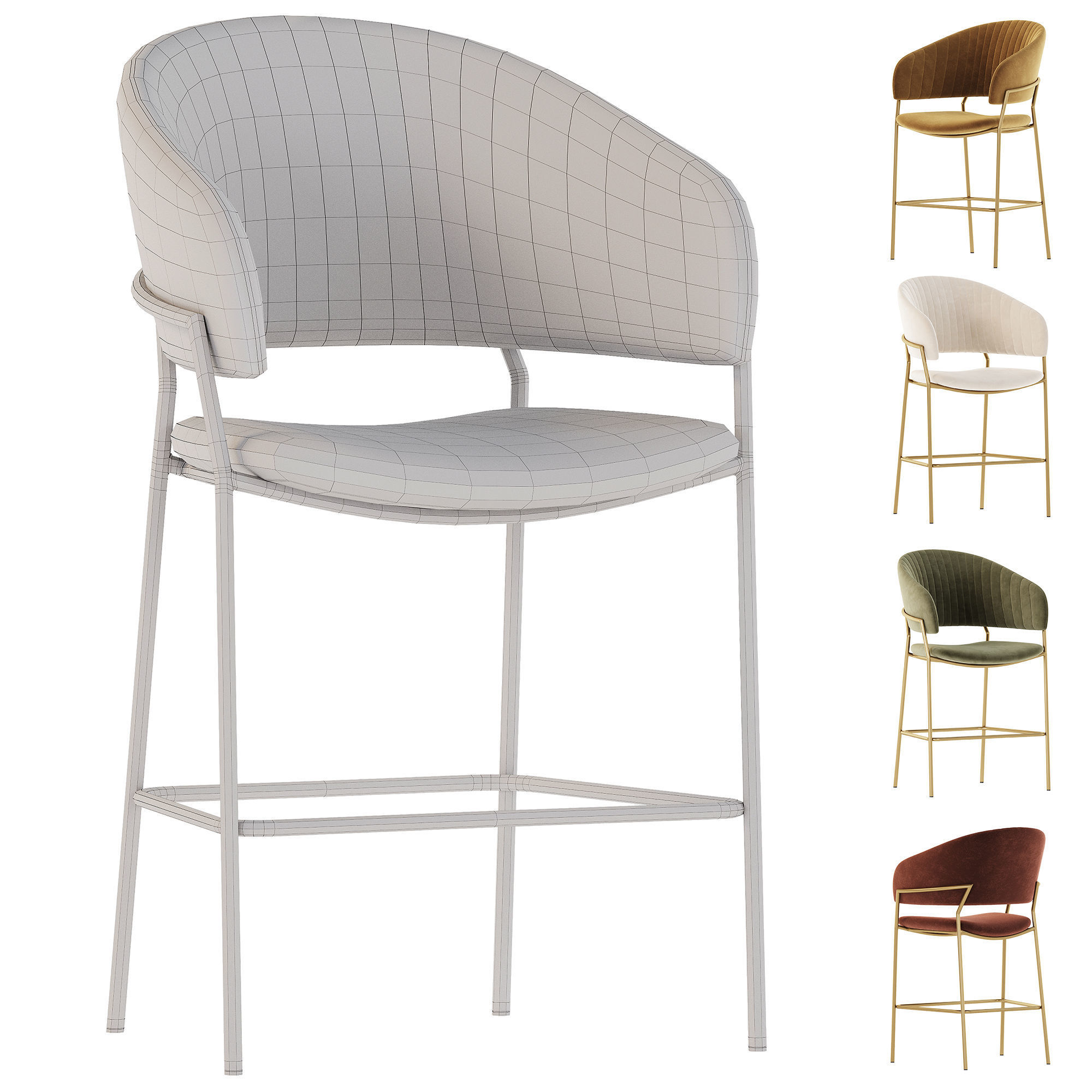 Bar Stool Pisa 3D model_5