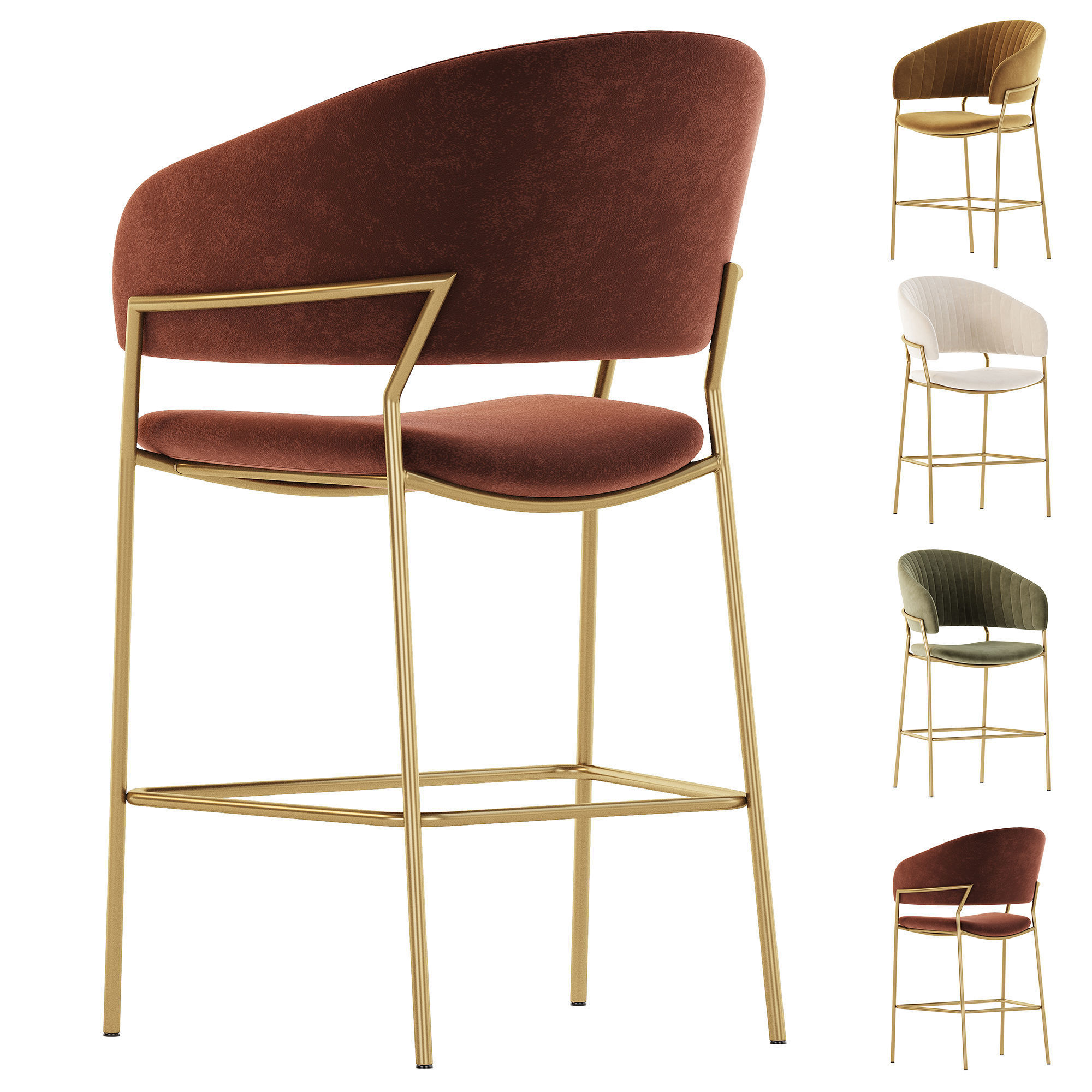Bar Stool Pisa 3D model_4