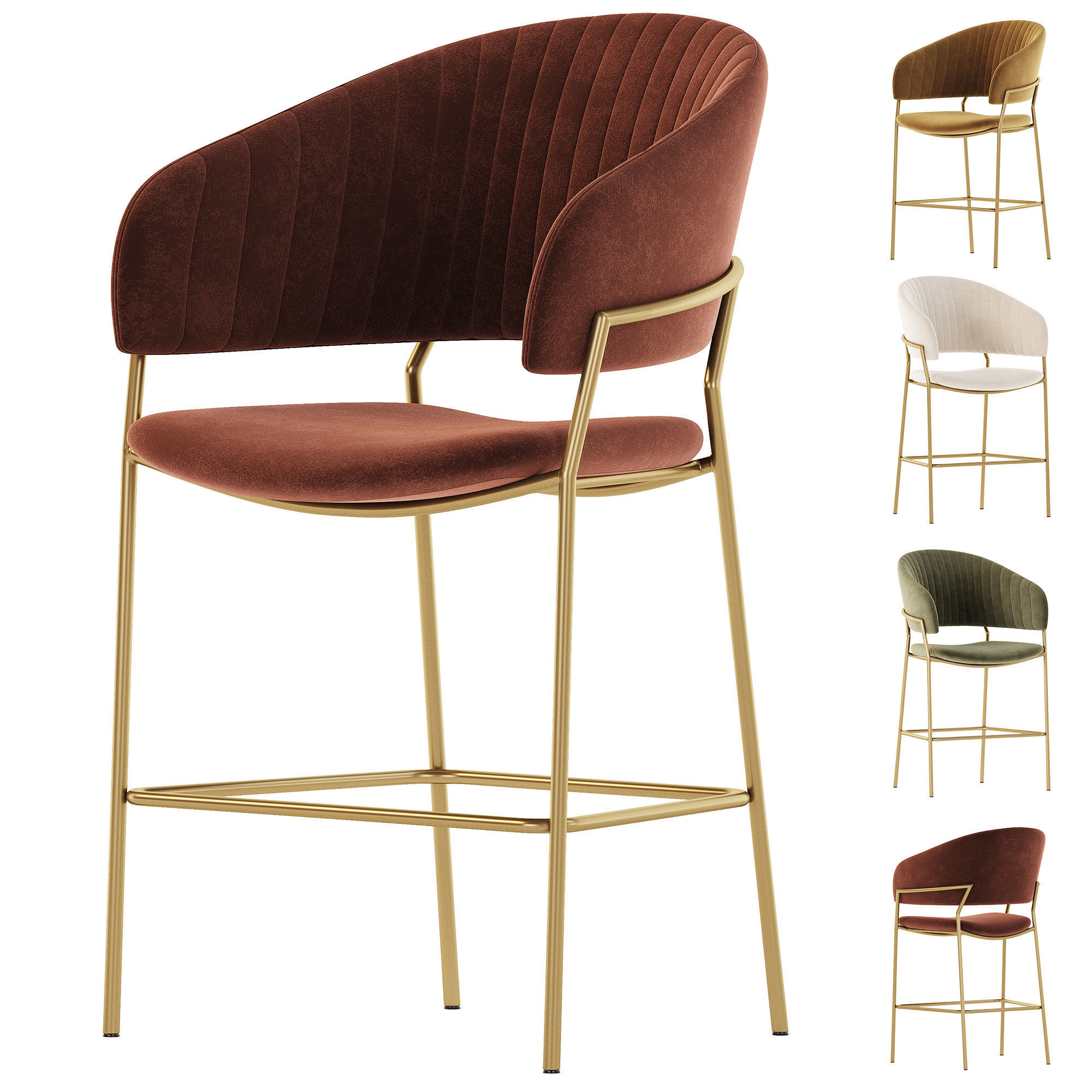 Bar Stool Pisa 3D model_2