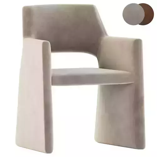 CB2 Foley Faux Mohair Grey Dining Armchair