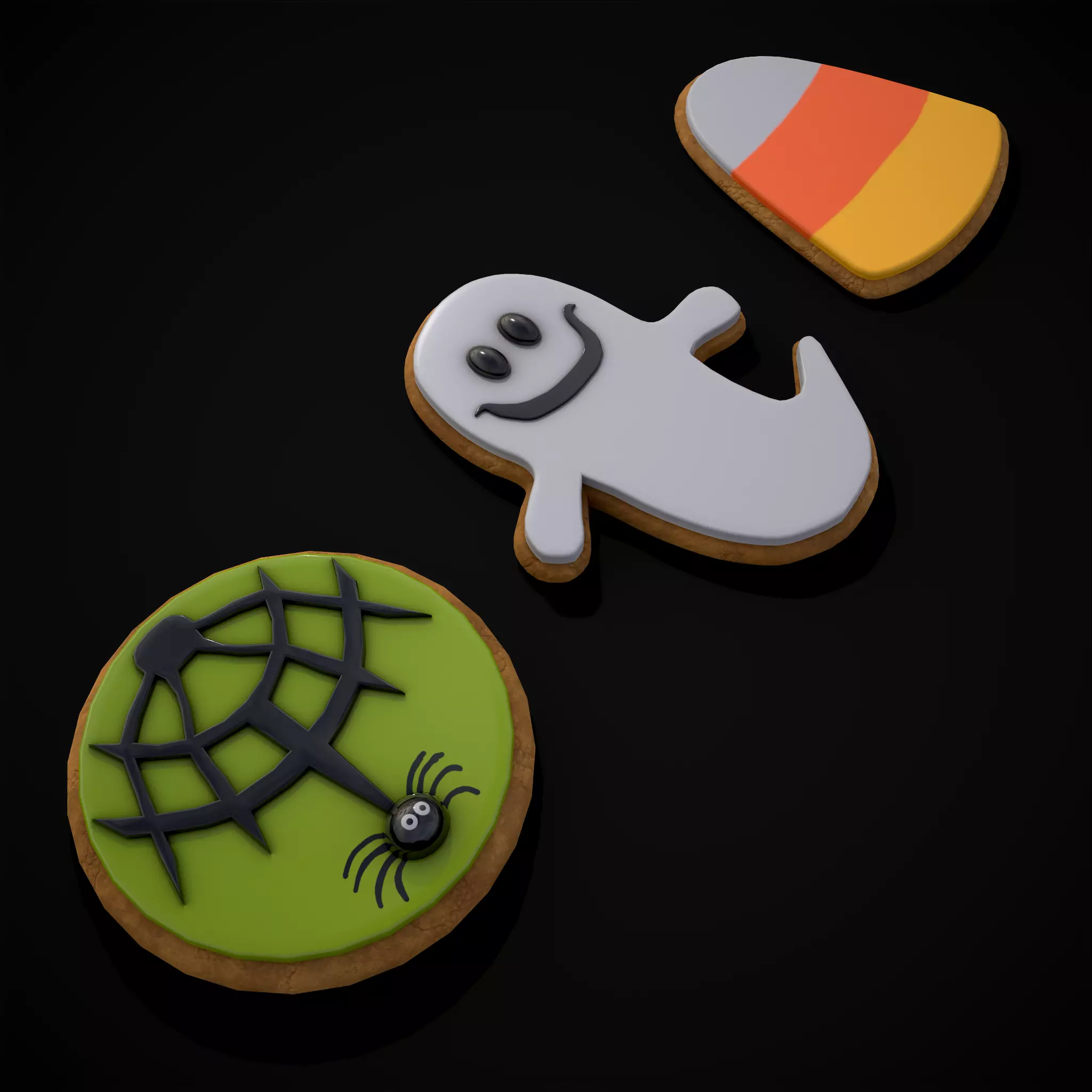 Halloween Cookies Set One Low-poly 3D model_0