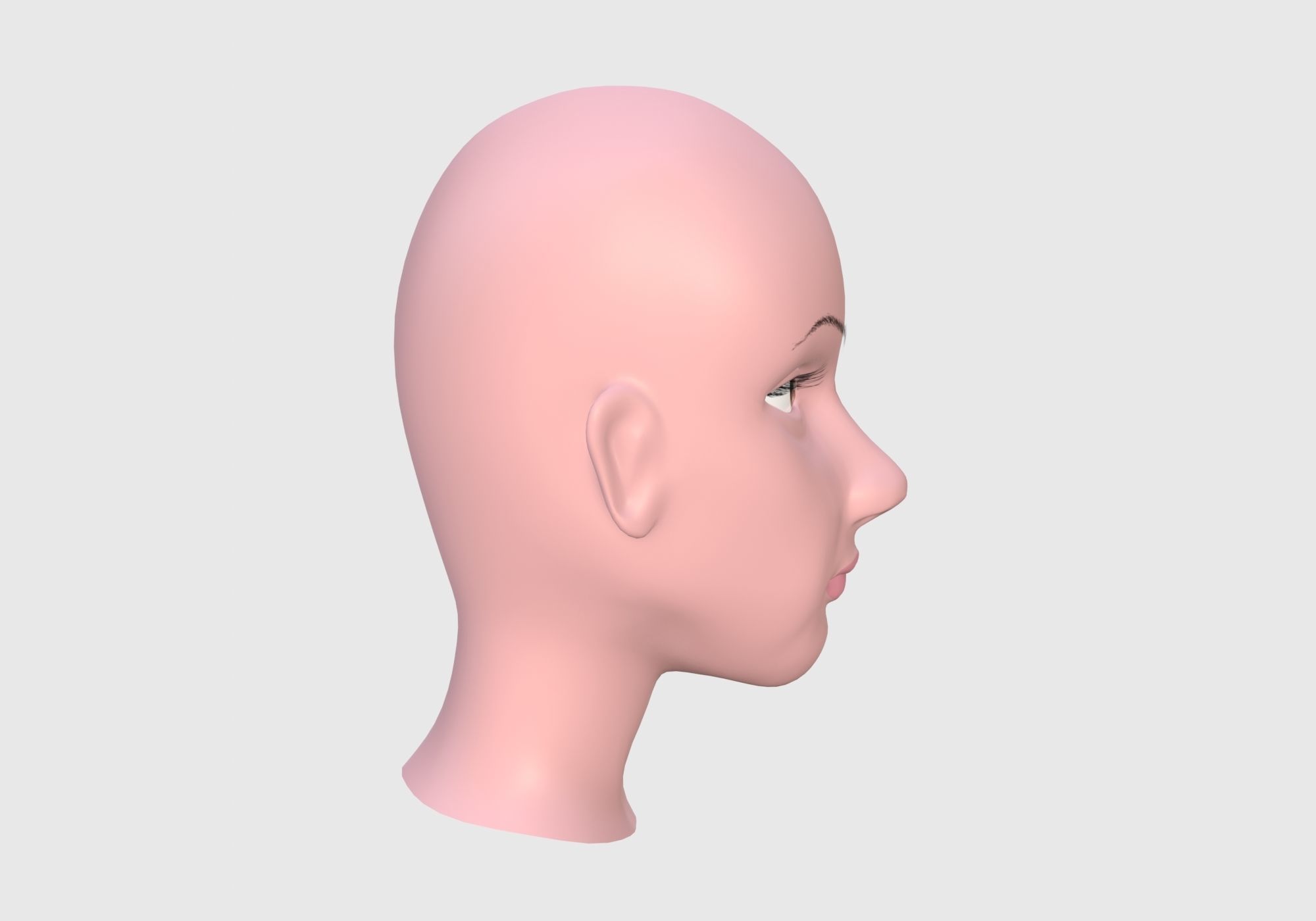 High Poly Head mannequin 3D model_2