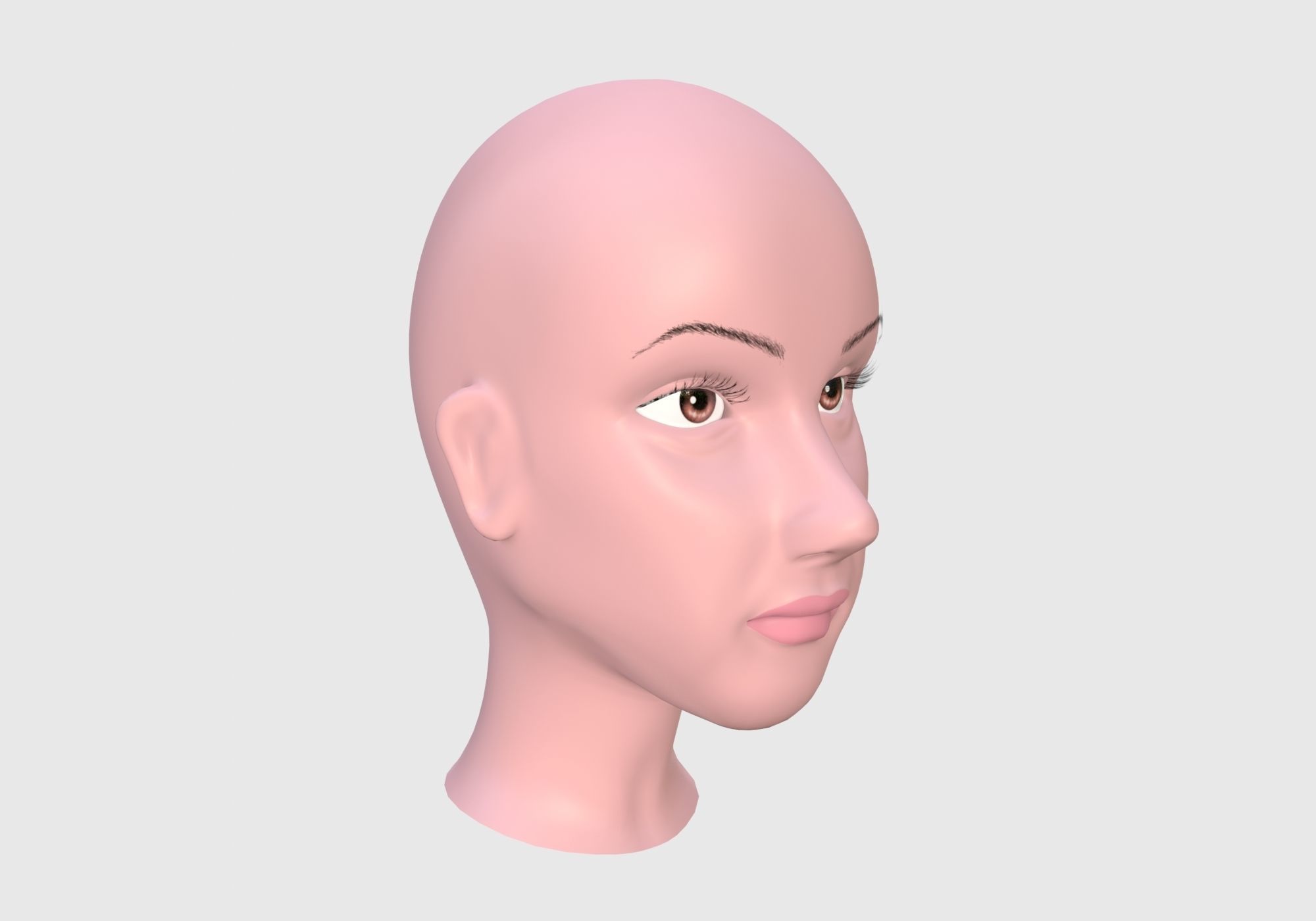 High Poly Head mannequin 3D model_1