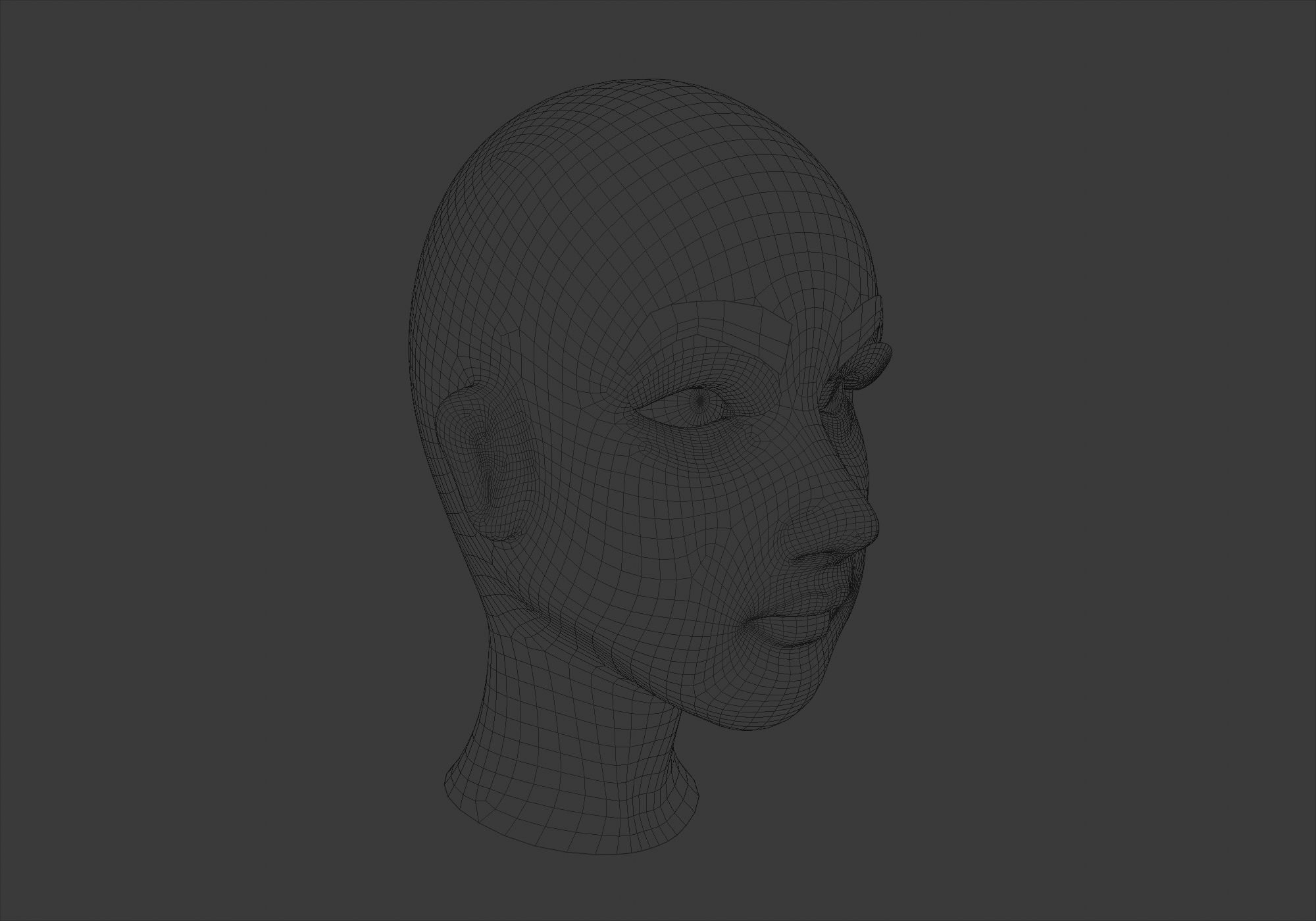 High Poly Head mannequin 3D model_6