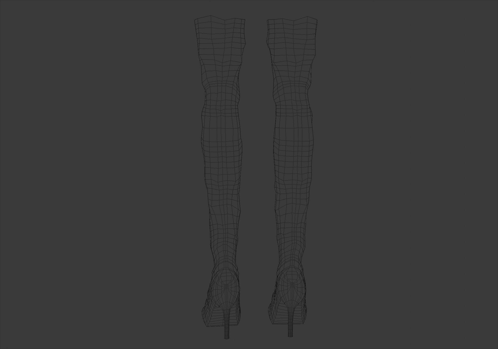 High Heel Boots  Low-poly 3D model_9