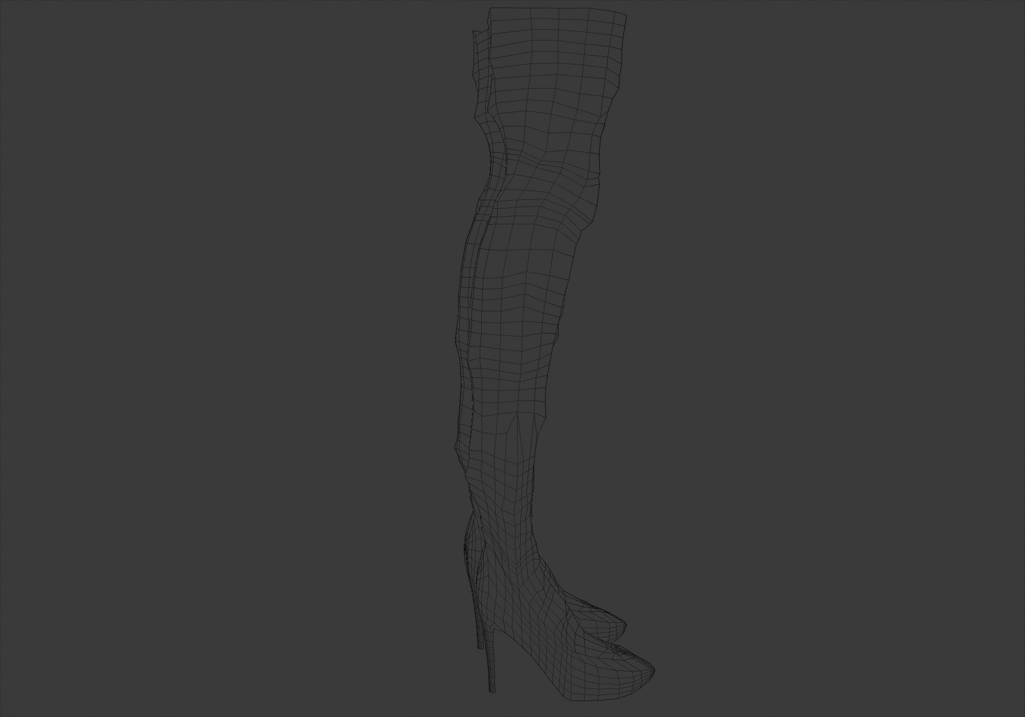 High Heel Boots  Low-poly 3D model_5