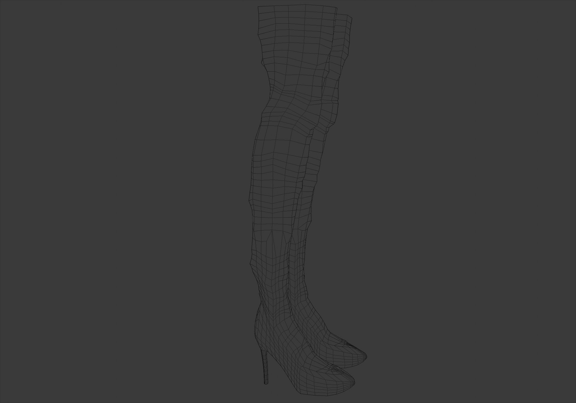 High Heel Boots  Low-poly 3D model_6