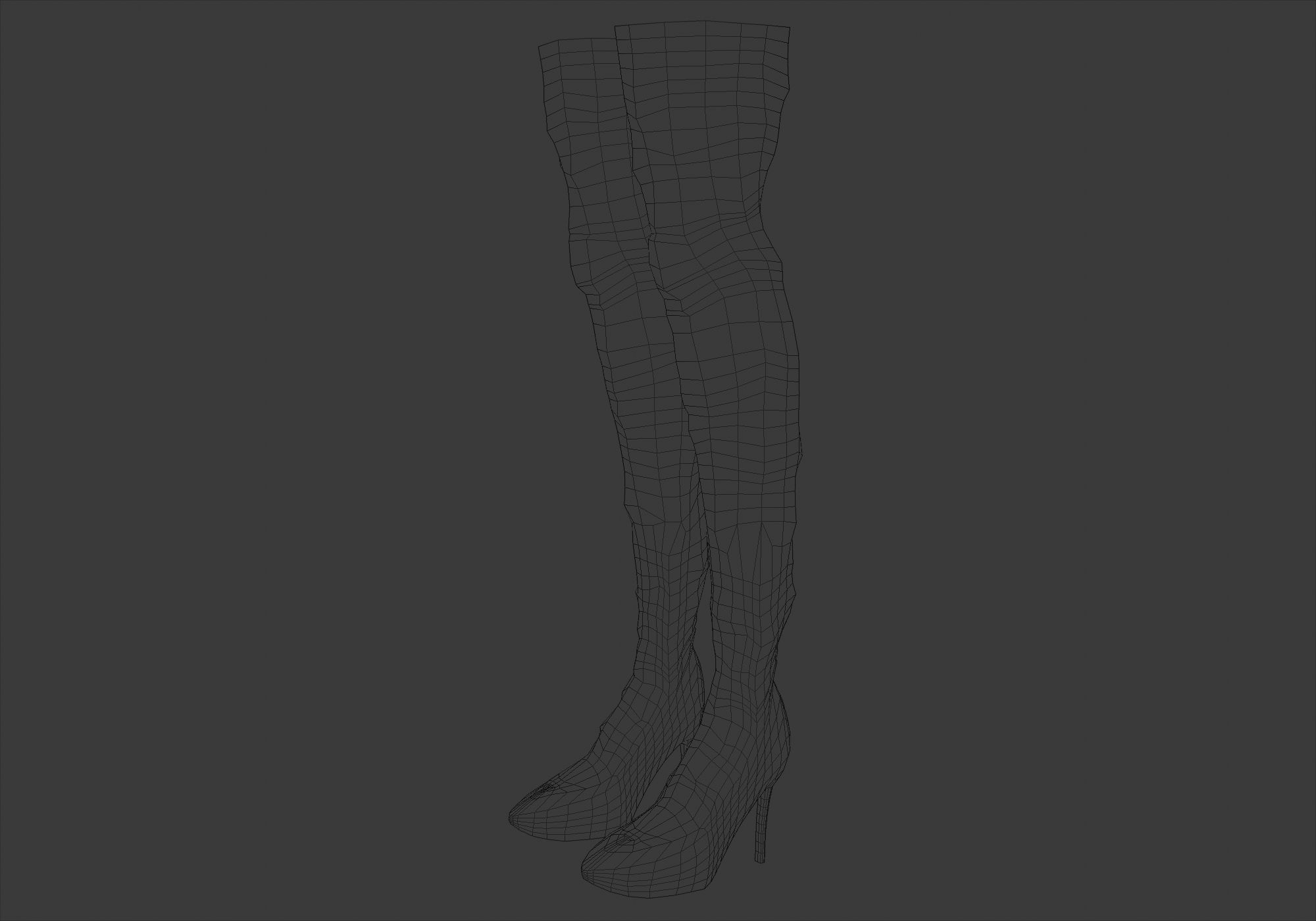 High Heel Boots  Low-poly 3D model_8