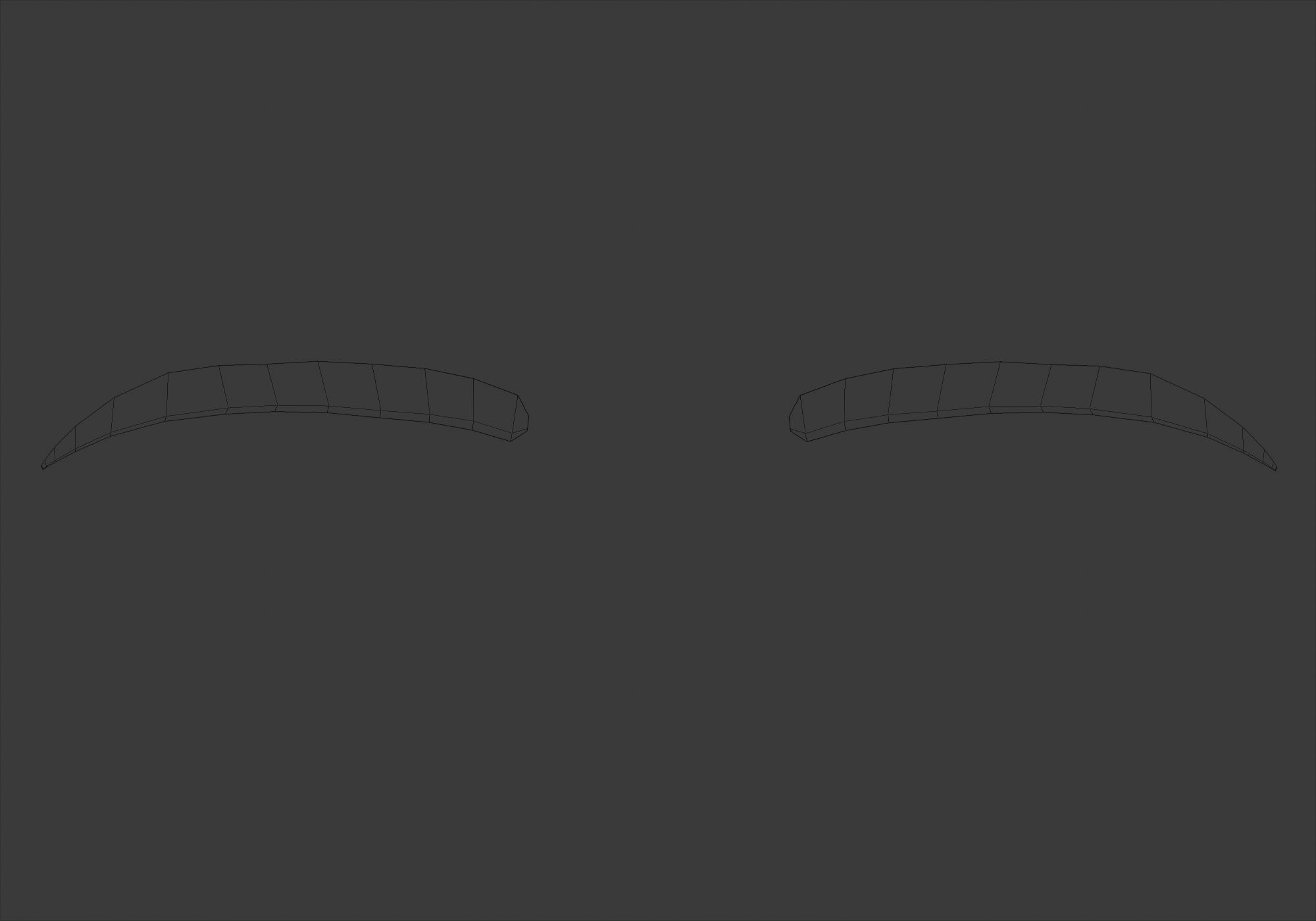 Cartoon Basic Eyebrow 3D model_9