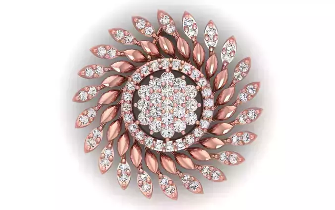 Solitaire Women Pendants 3dm STL OBJ FBX Renders Details