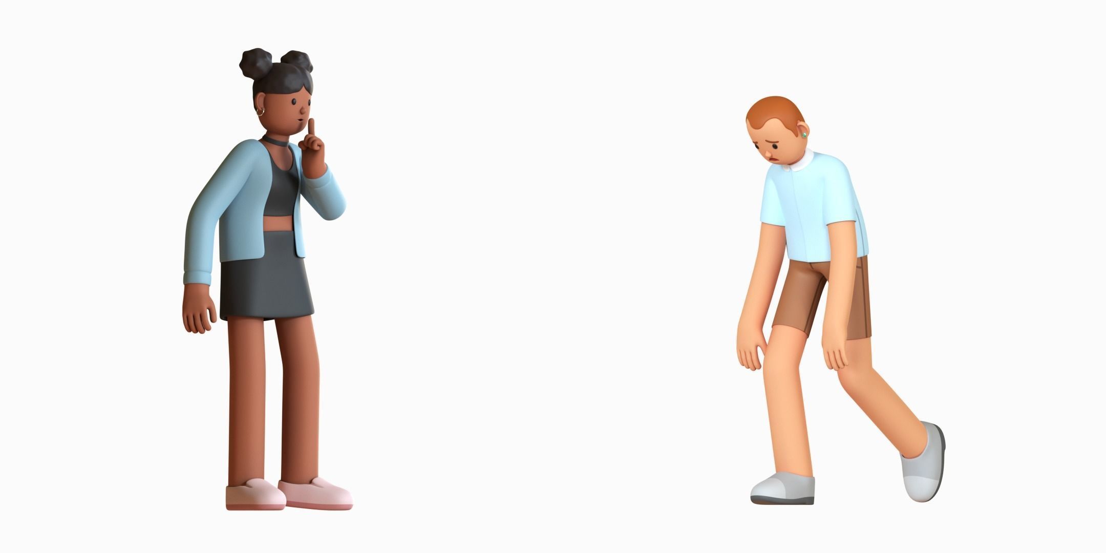 22 CASUAL CHARACTERS RIGGED ANIMATED 3D model animated rigged CGTrader