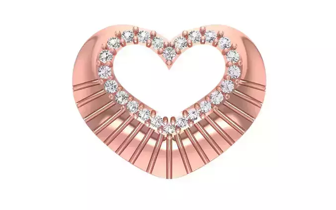 Solitaire Women Heart Pendants 3dm STL OBJ FBX Renders Details 3D print model