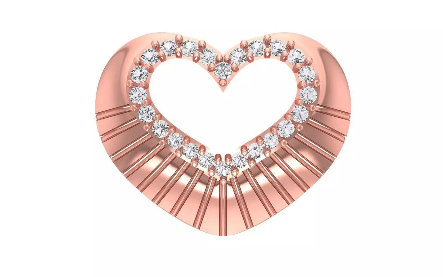 Solitaire Women Heart Pendants 3dm STL OBJ FBX Renders Details 3D print model