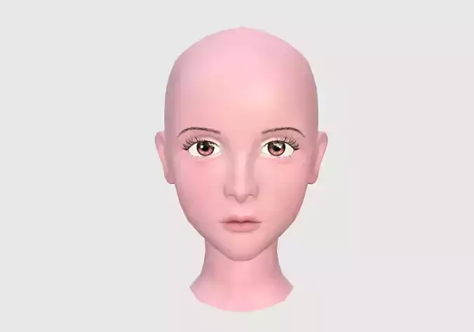 Basic Female Head  3D model