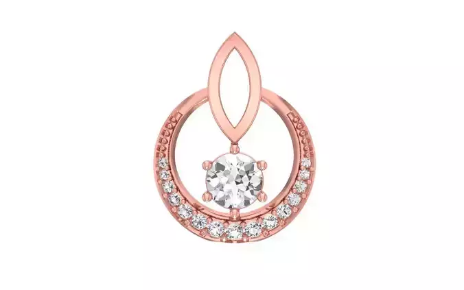 Solitaire Women Pendants 3dm STL OBJ FBX Renders Details