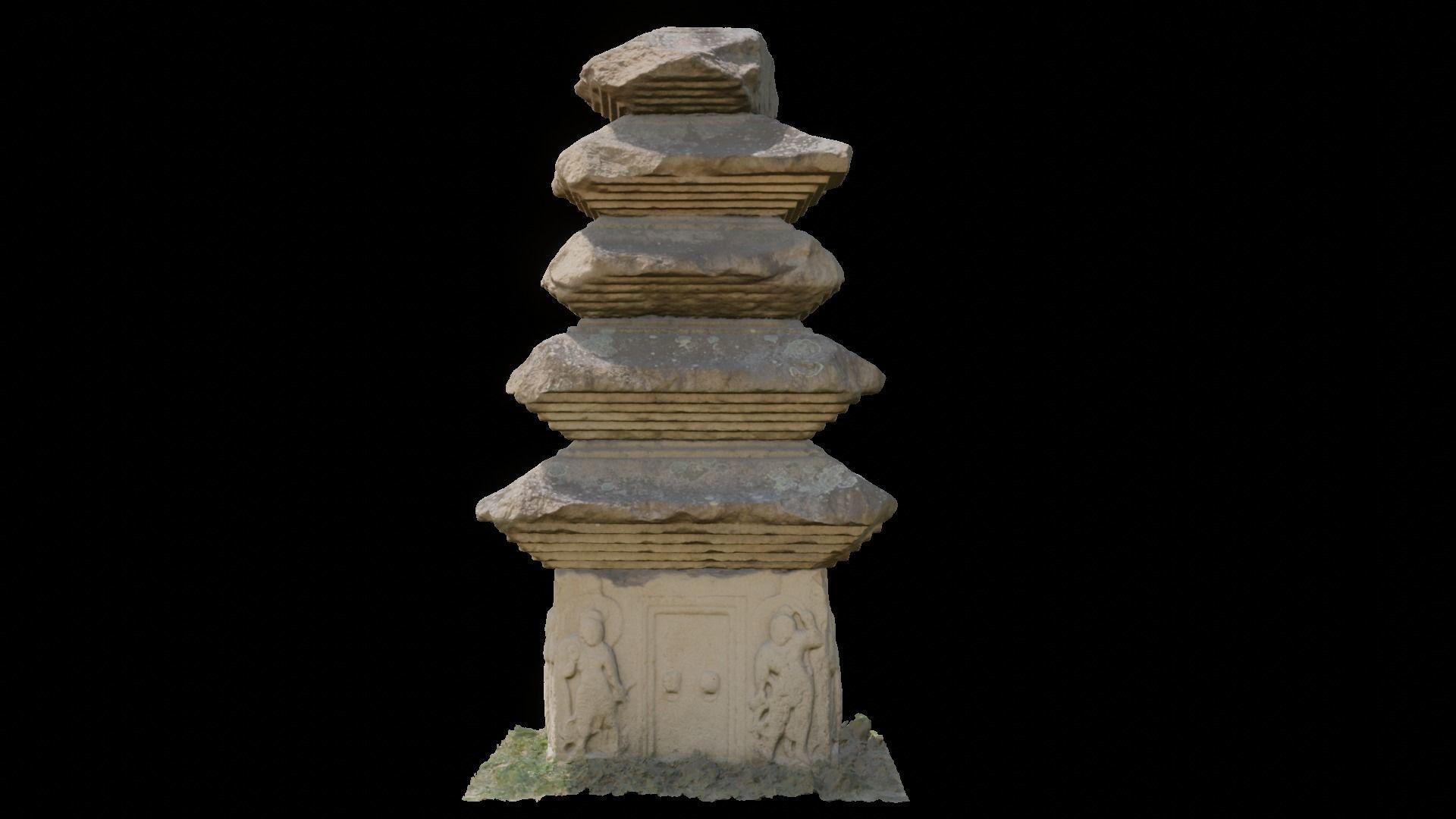 Five-story East Stone Pagoda at Janghang-ri Temple Site 3D model_3