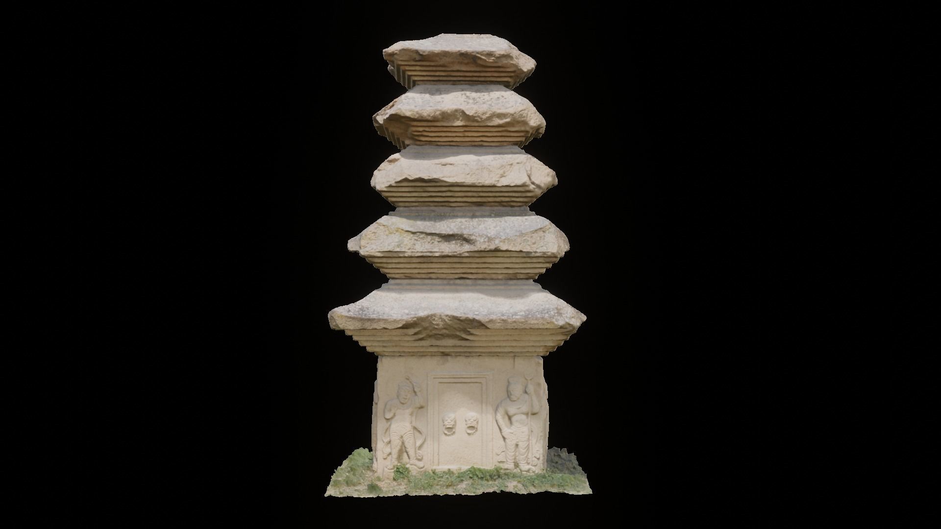 Five-story East Stone Pagoda at Janghang-ri Temple Site 3D model_2