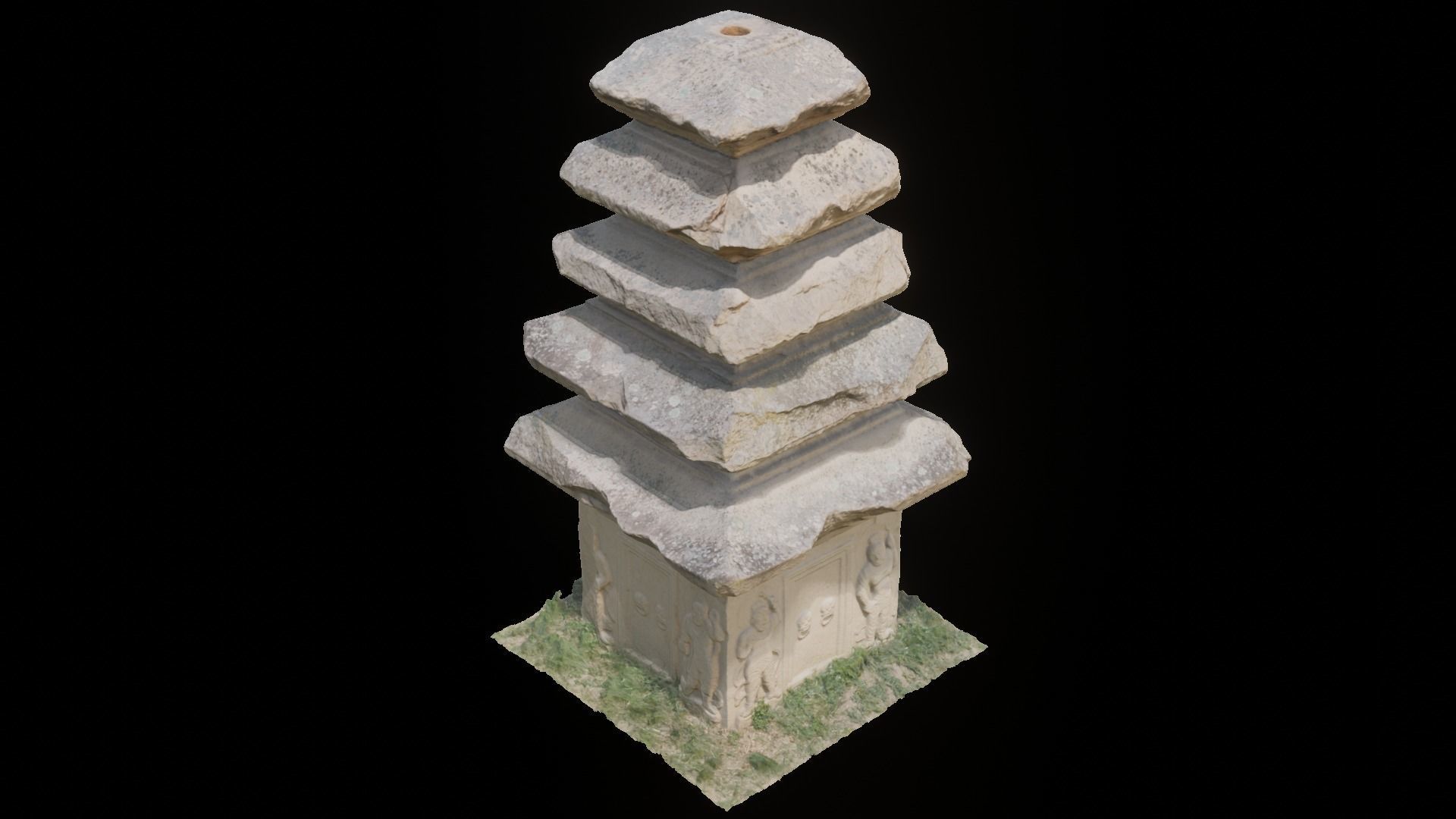 Five-story East Stone Pagoda at Janghang-ri Temple Site 3D model_1