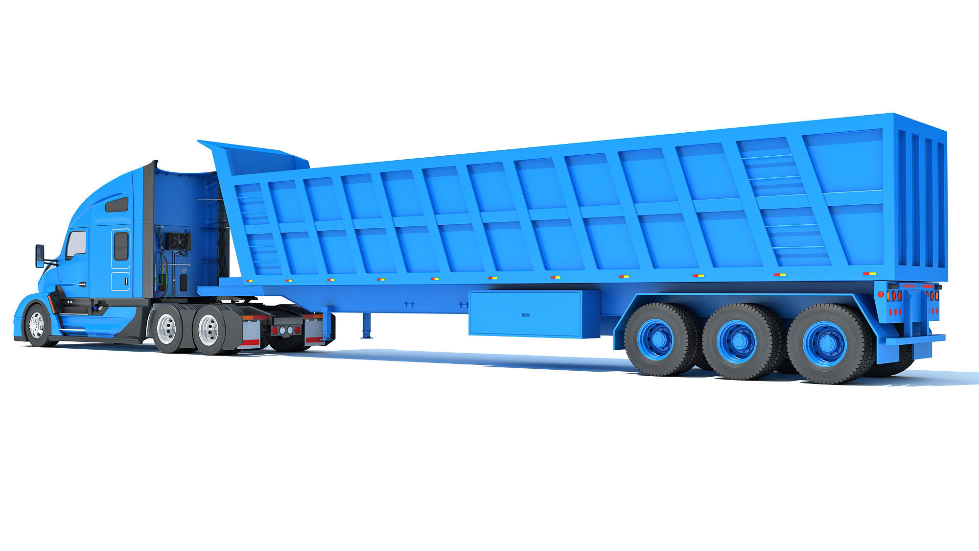 Truck with Tipper Trailer 3D model_2