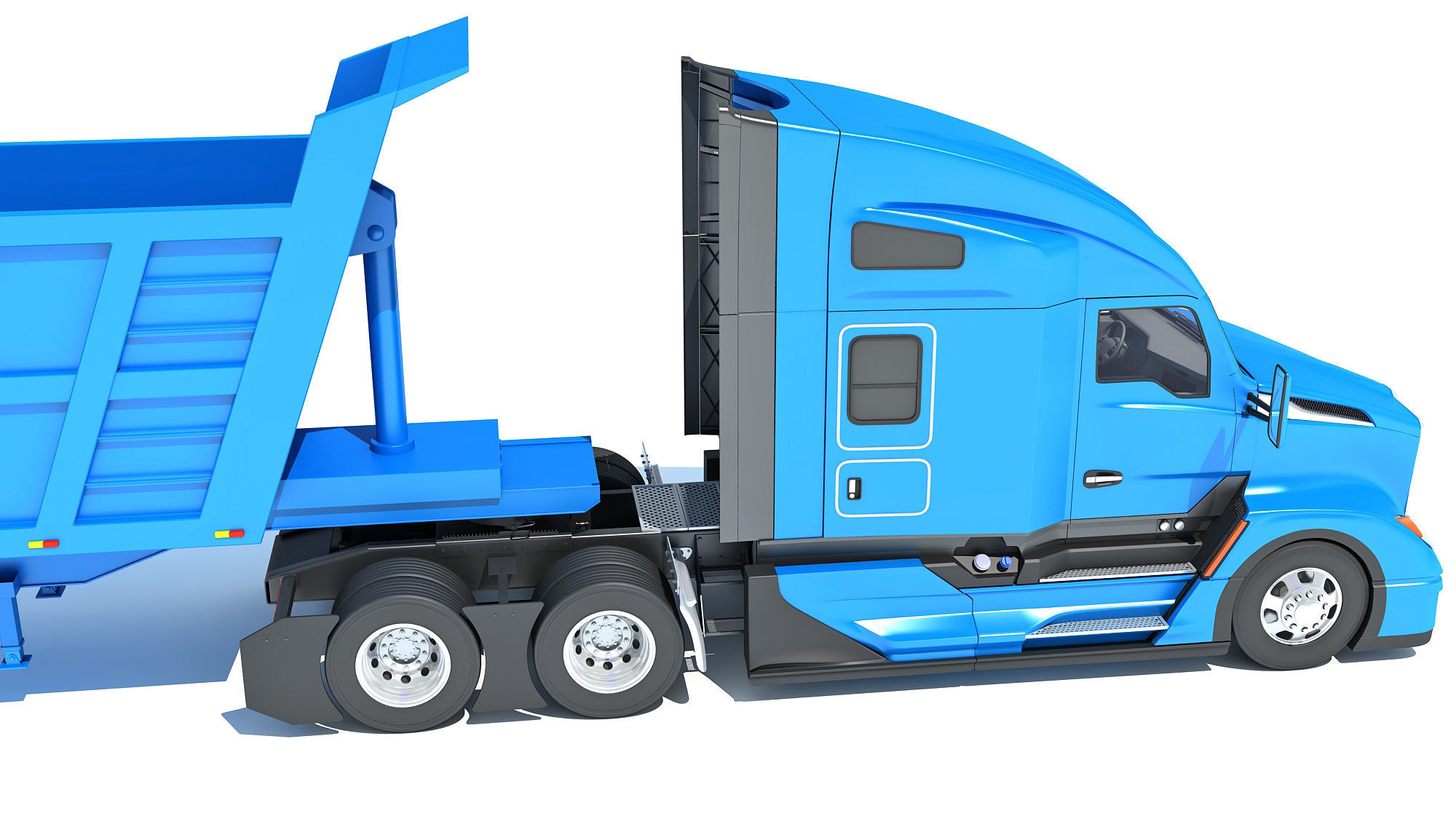Truck with Tipper Trailer 3D model_14