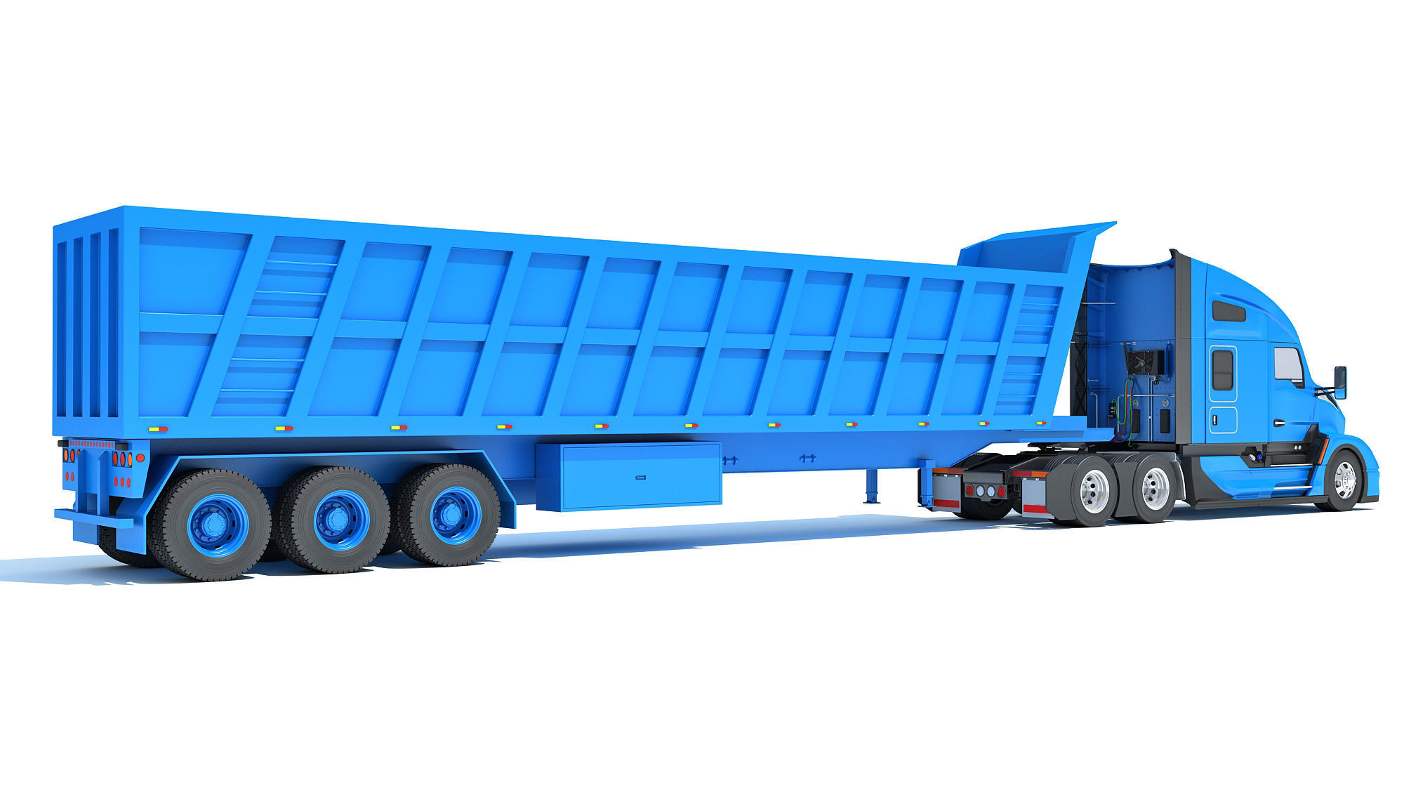 Truck with Tipper Trailer 3D model_4