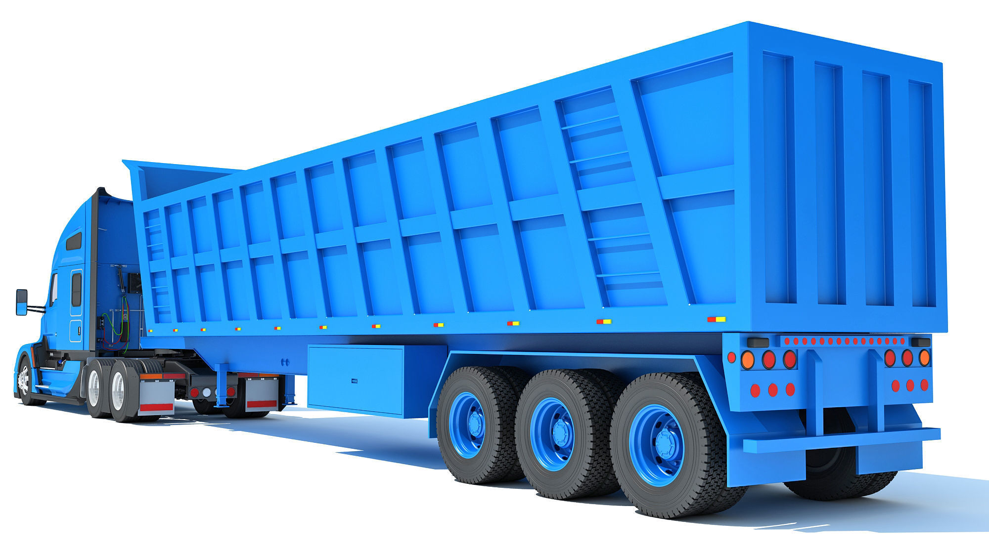 Truck with Tipper Trailer 3D model_3