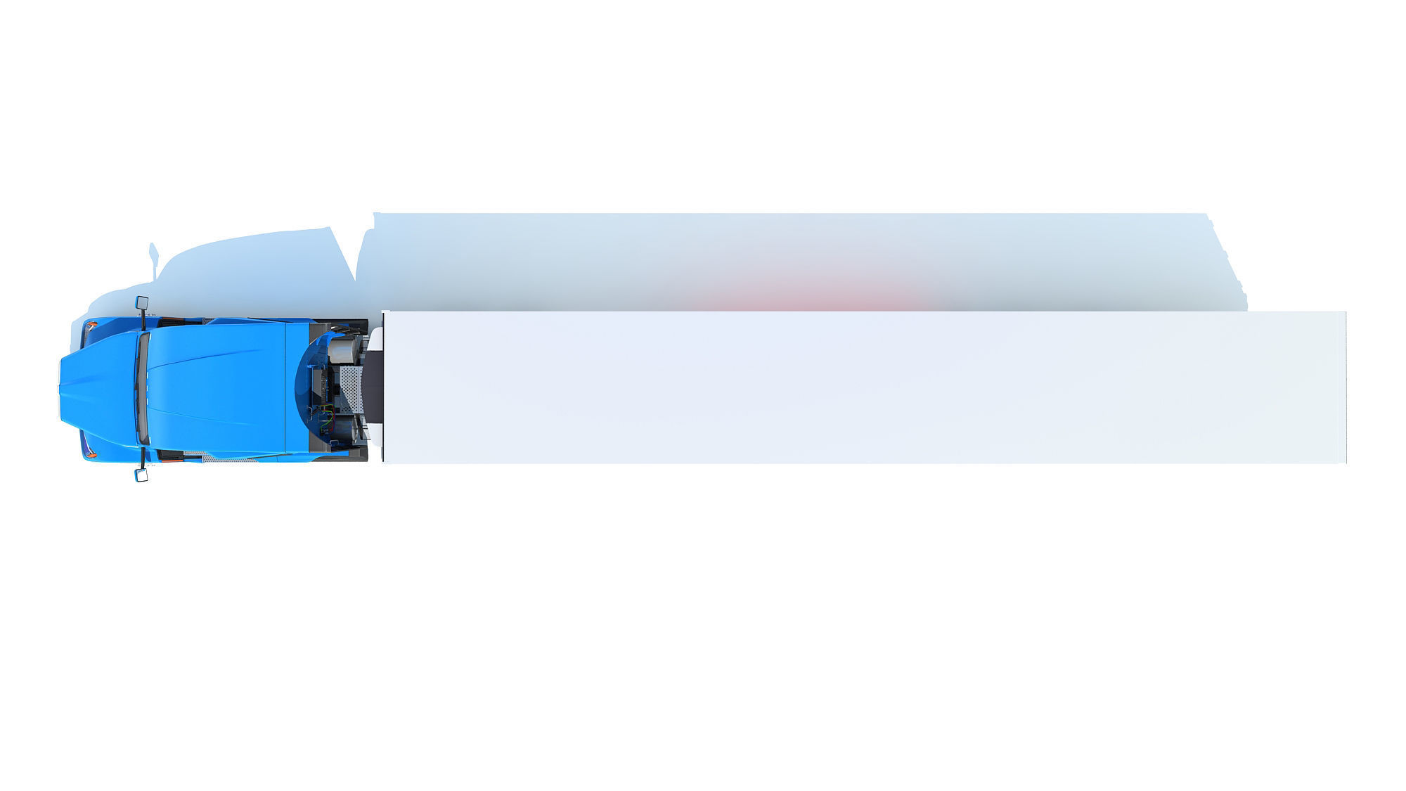 Truck with Reefer Refrigerator Trailer 3D model_11