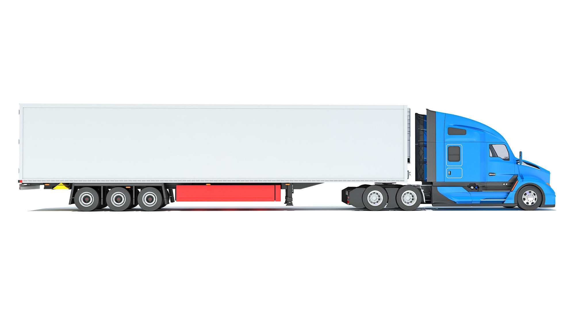 Truck with Reefer Refrigerator Trailer 3D model_5