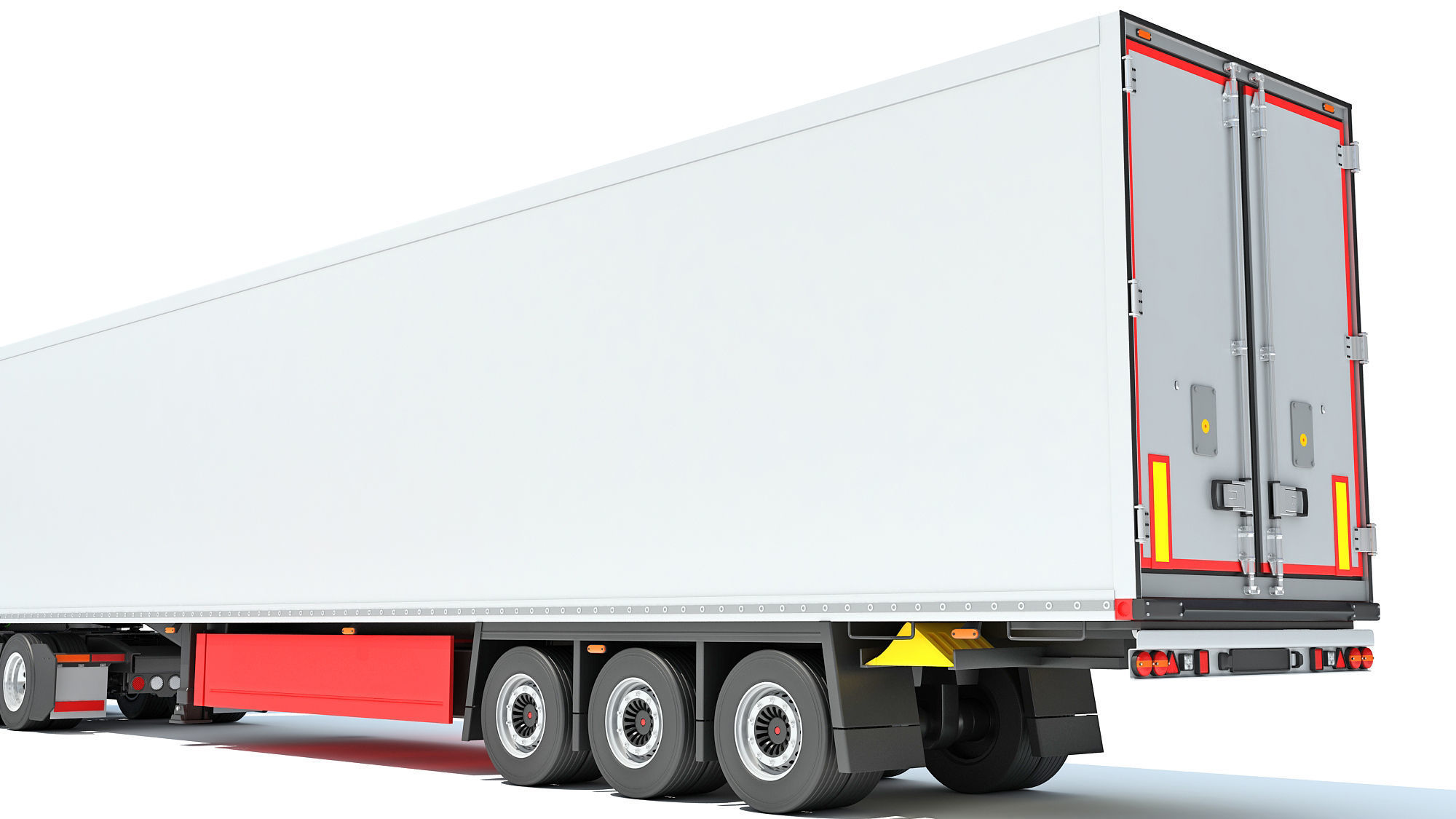 Truck with Reefer Refrigerator Trailer 3D model_15