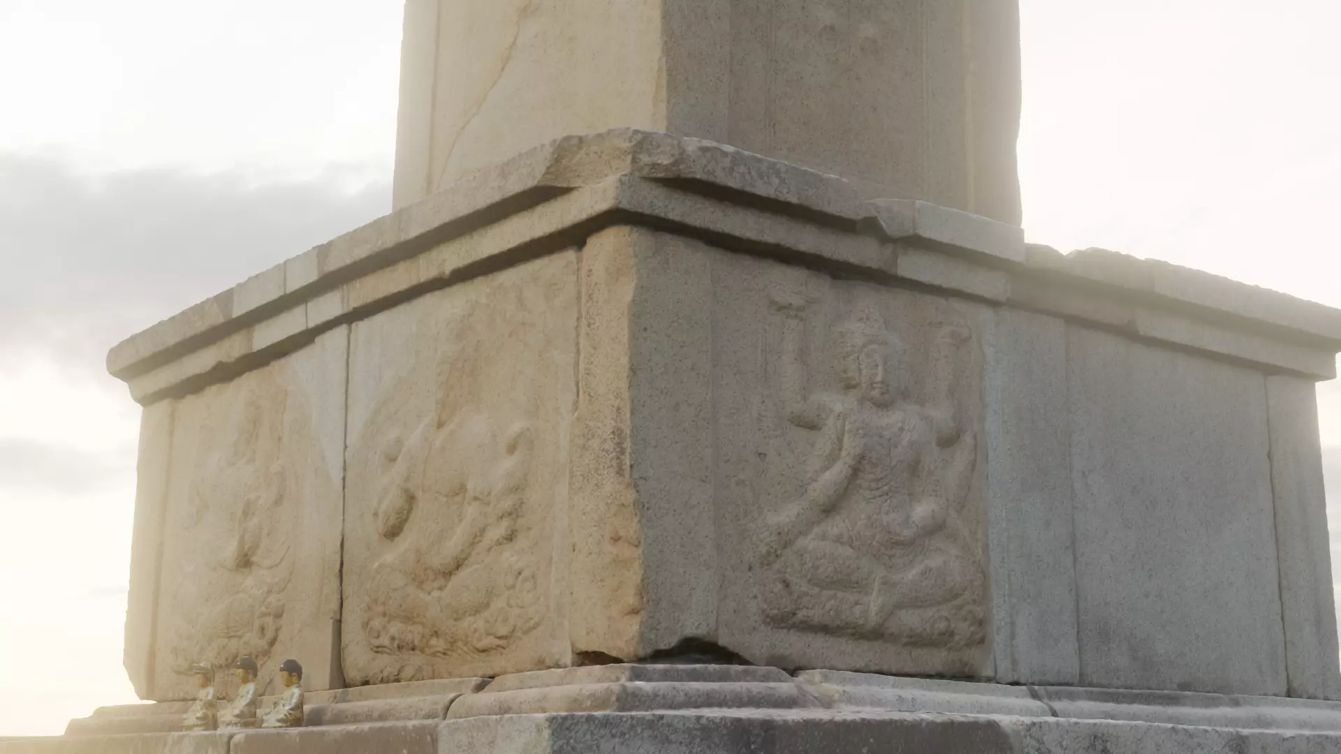 Three-story Stone Pagoda at Changnimsa Temple Site 3D model_0