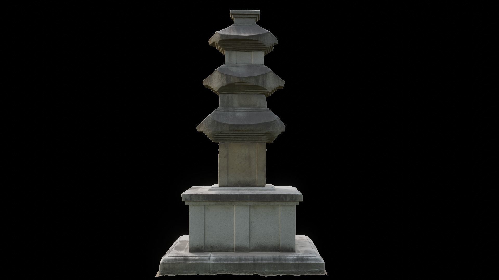 Three-story North Stone Pagoda at Namsa-ri 3D model_3