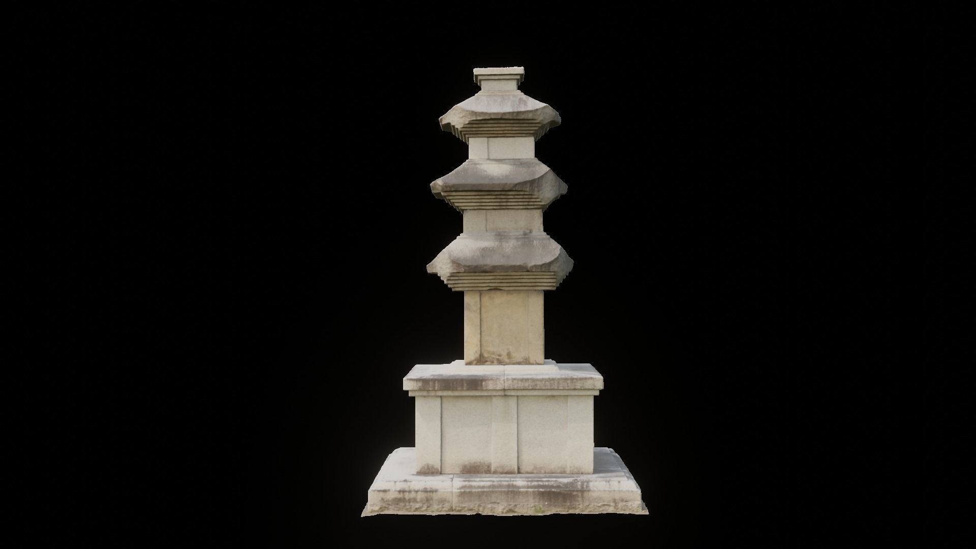 Three-story North Stone Pagoda at Namsa-ri 3D model_2