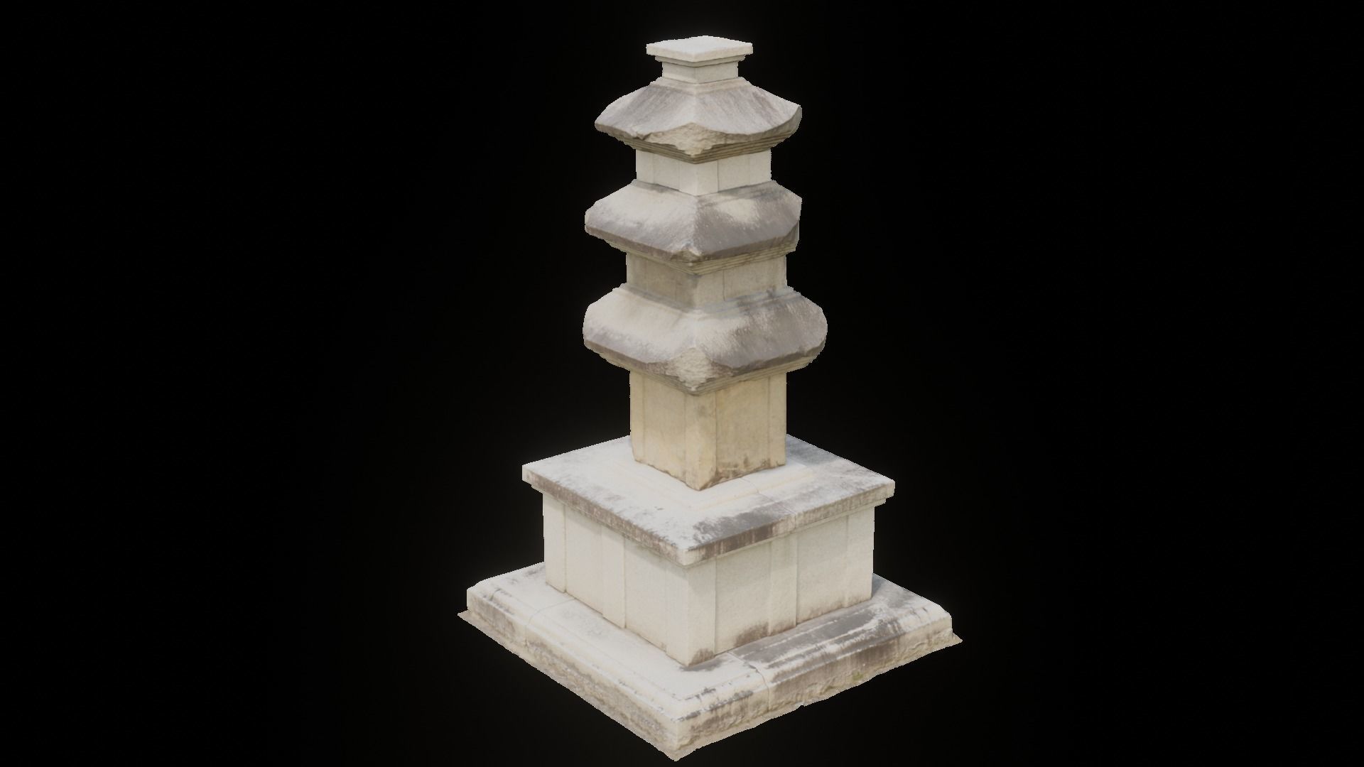 Three-story North Stone Pagoda at Namsa-ri 3D model_1